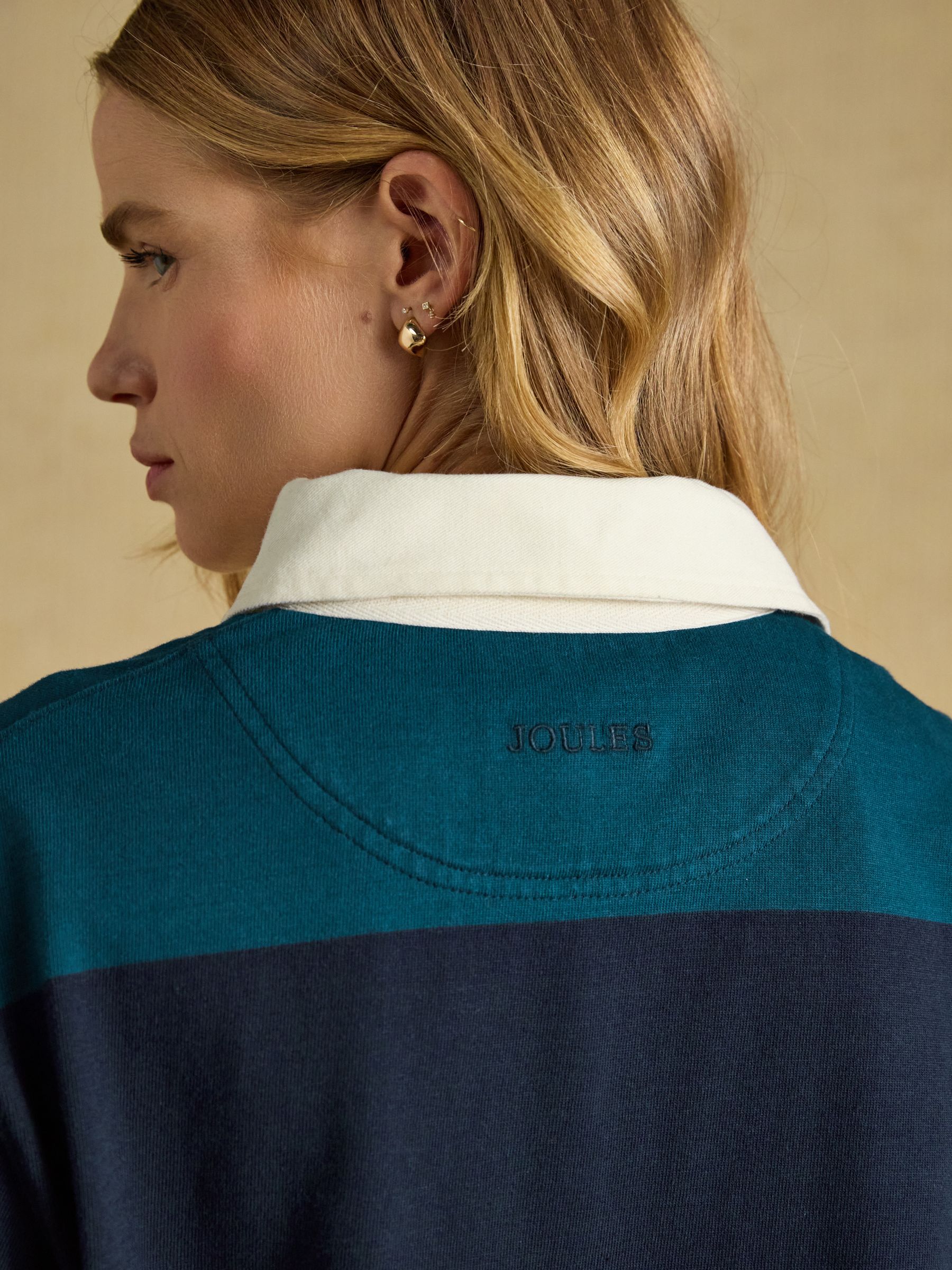 Navy Striped Embroidered Boyfriend Rugby Shirt - Image 8 of 9