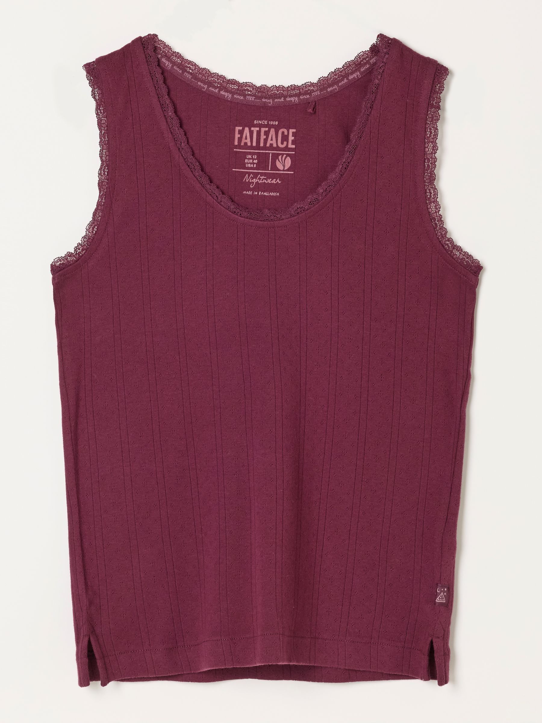 Olivia Plum Purple Pointelle Lace Trim Vest - Image 6 of 6 Olivia Plum Purple Pointelle Lace Trim Vest - Image 6 of 6