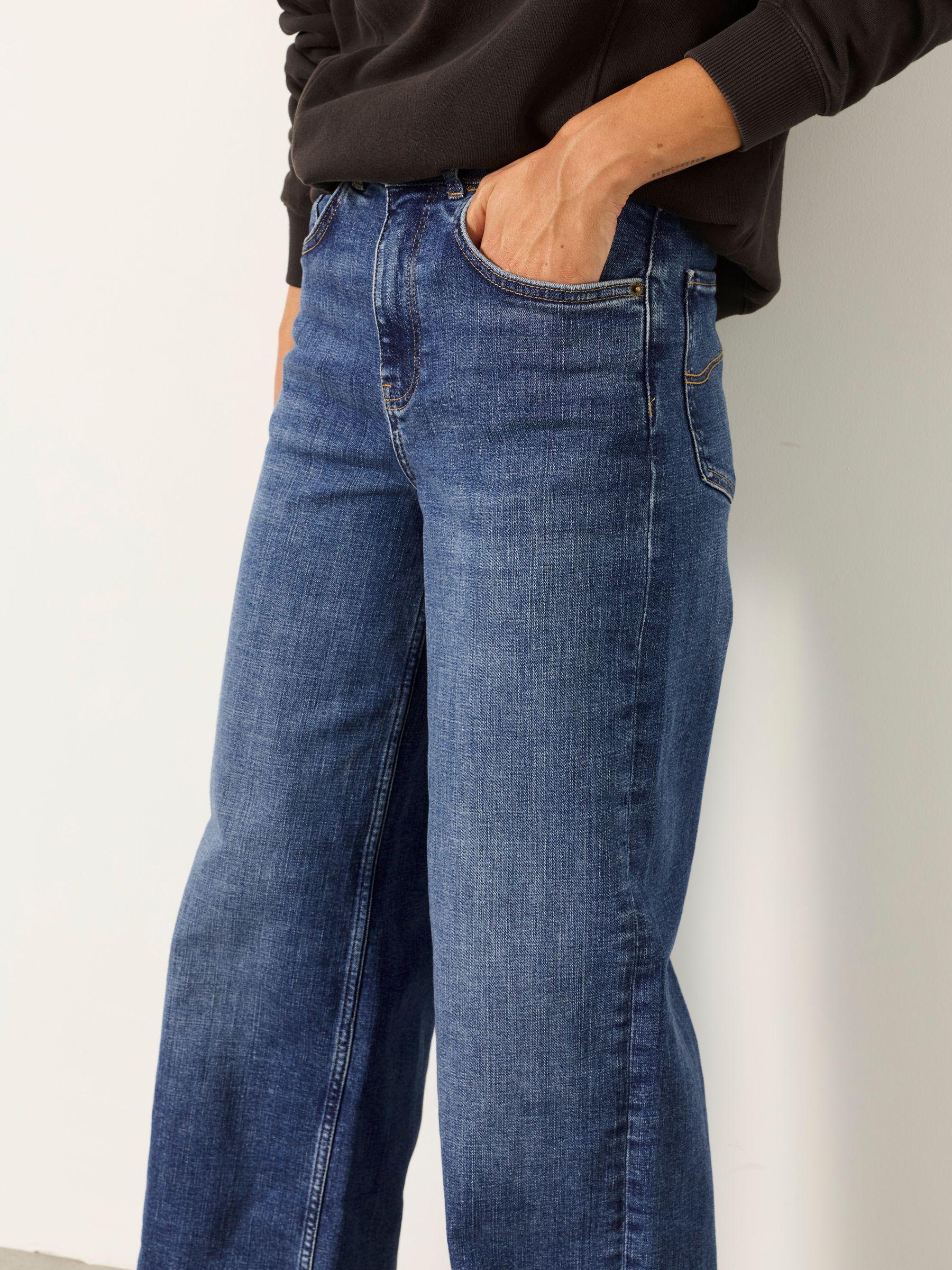 Welling Indigo Blue Wide Leg Jeans - Image 8 of 12