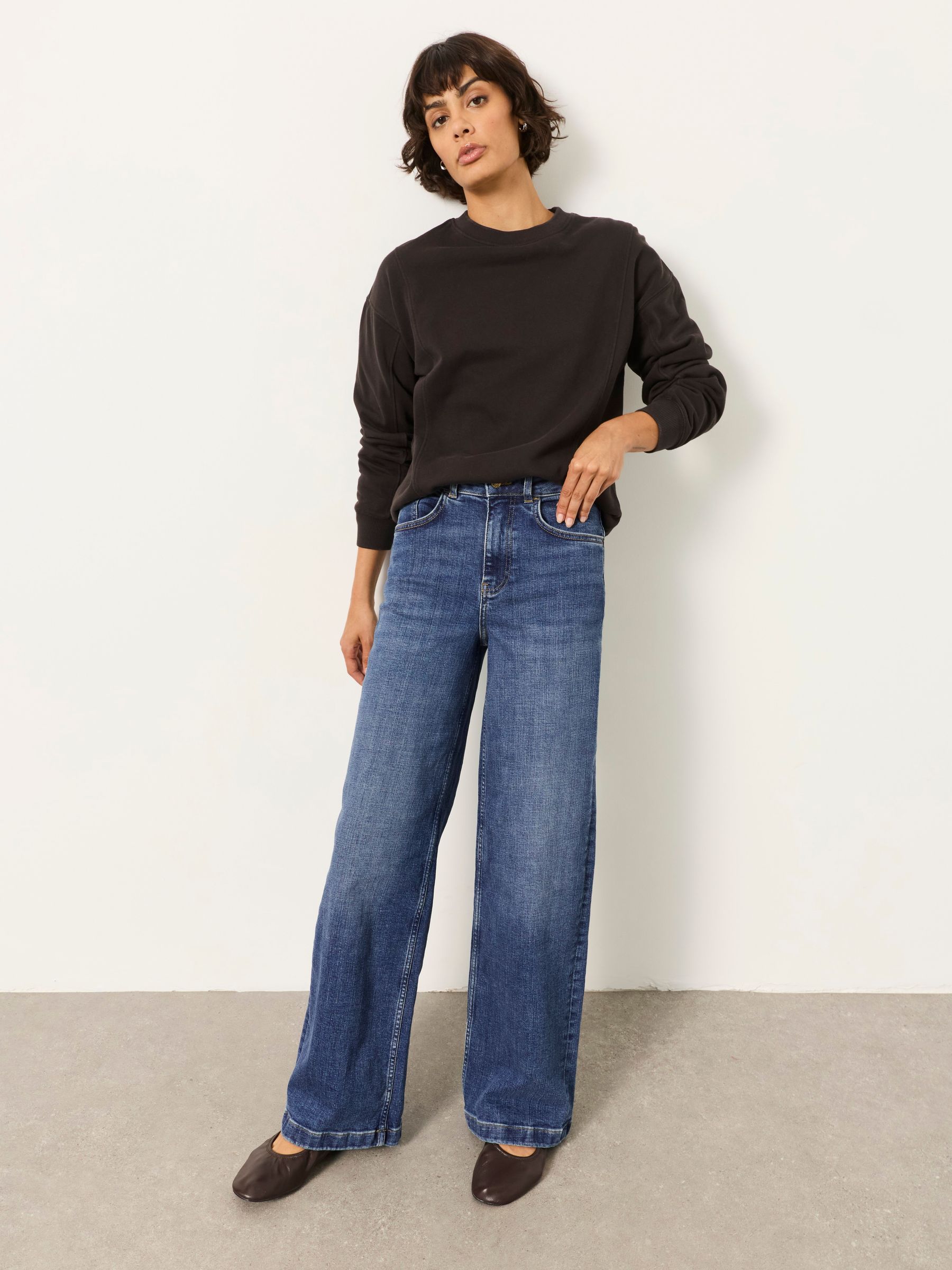 Welling Indigo Blue Wide Leg Jeans - Image 9 of 12