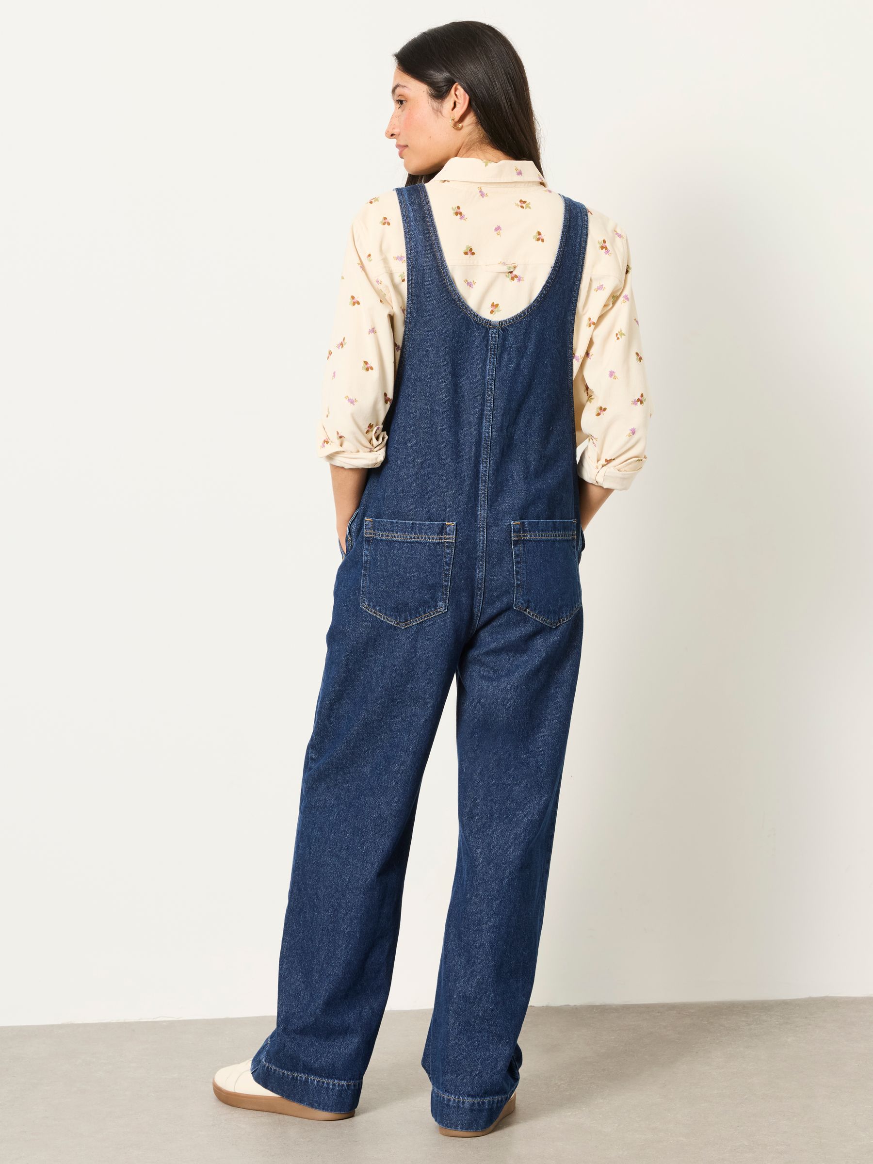 Raffles Blue Denim Wide Leg Dungaree - Image 2 of 6 Raffles Blue Denim Wide Leg Dungaree - Image 2 of 6