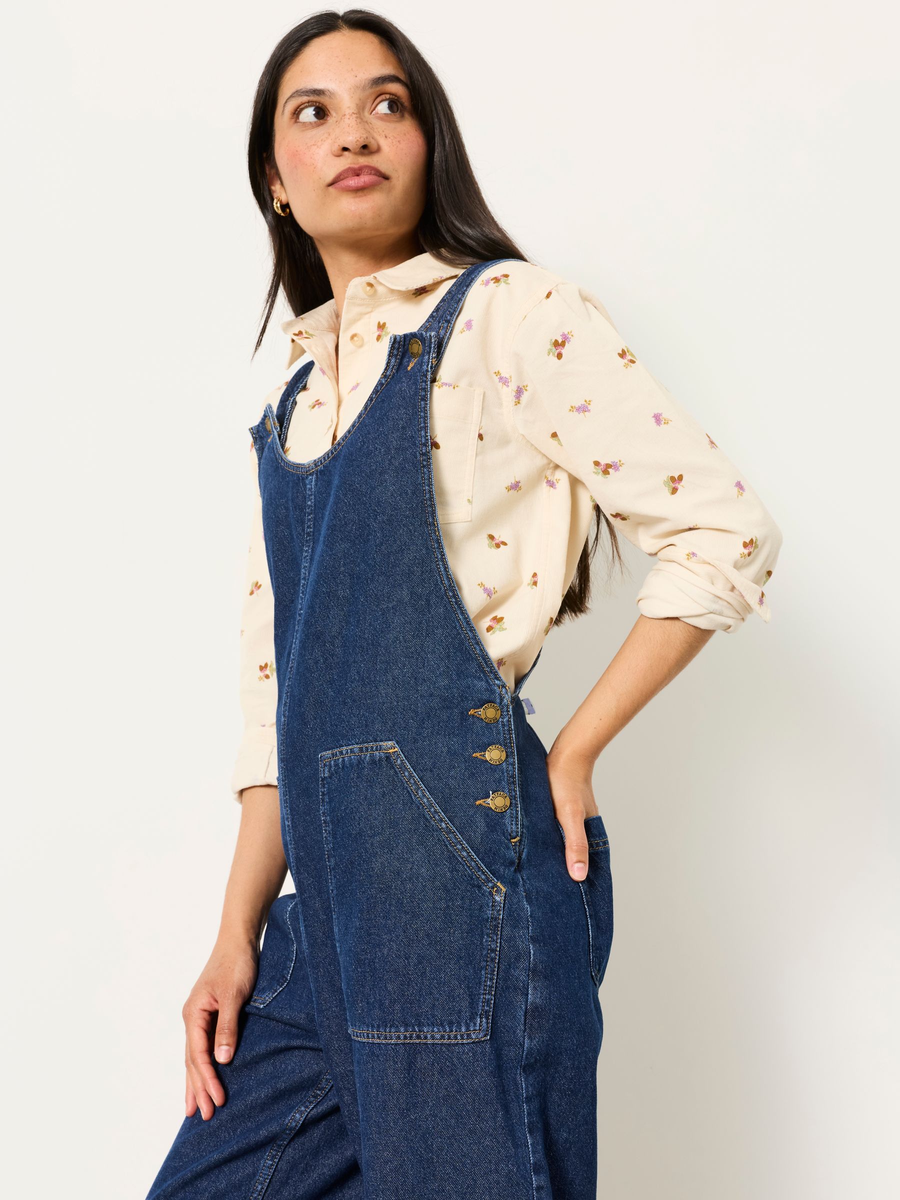 Raffles Blue Denim Wide Leg Dungaree - Image 3 of 6