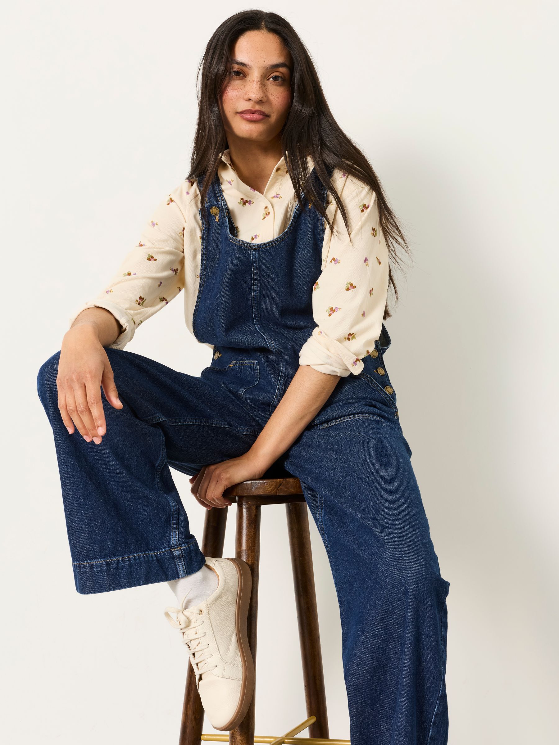 Raffles Blue Denim Wide Leg Dungaree - Image 4 of 6