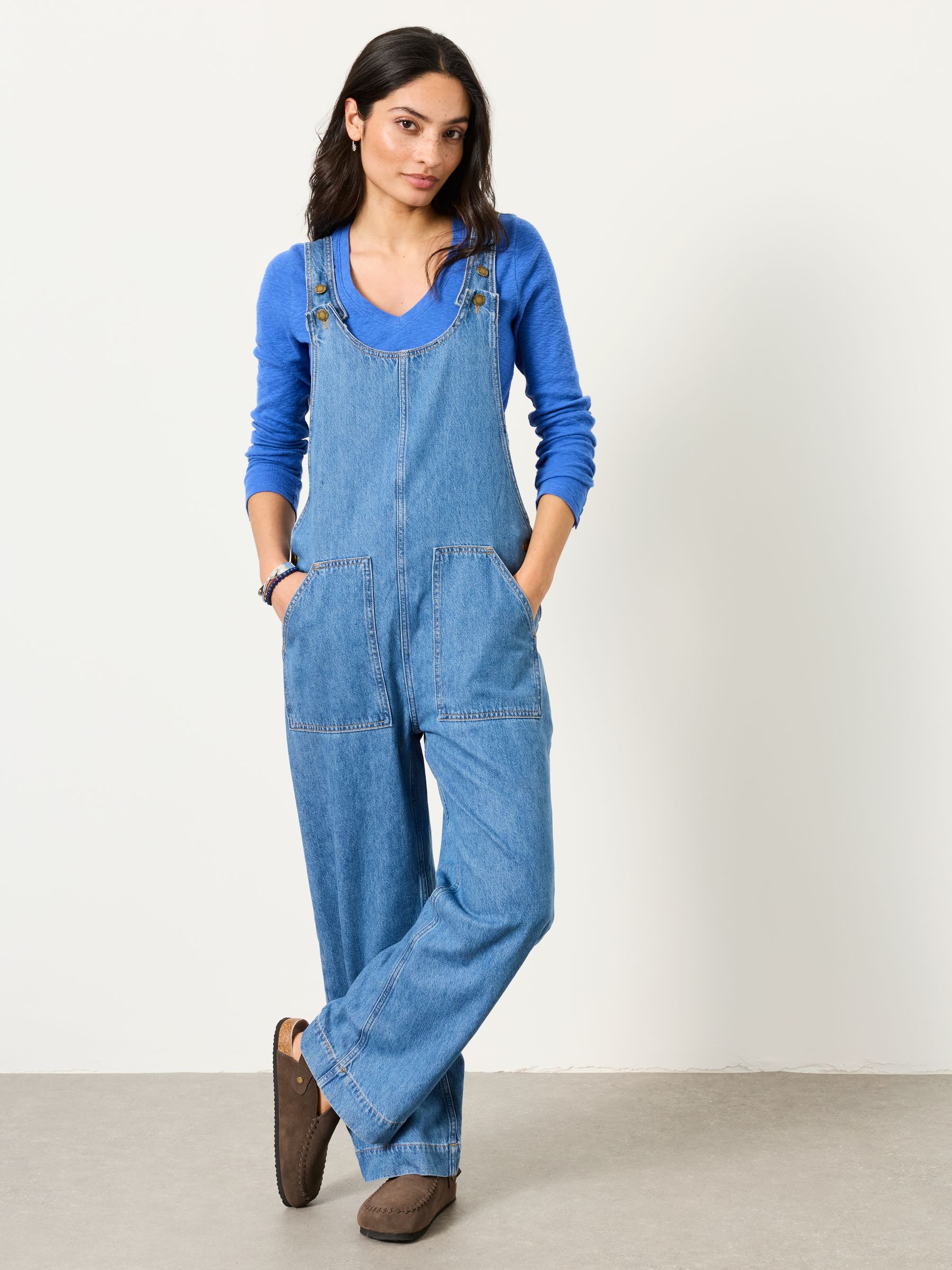 Raffles Mid Blue Dungaree - Image 1 of 6 Raffles Mid Blue Dungaree - Image 1 of 6