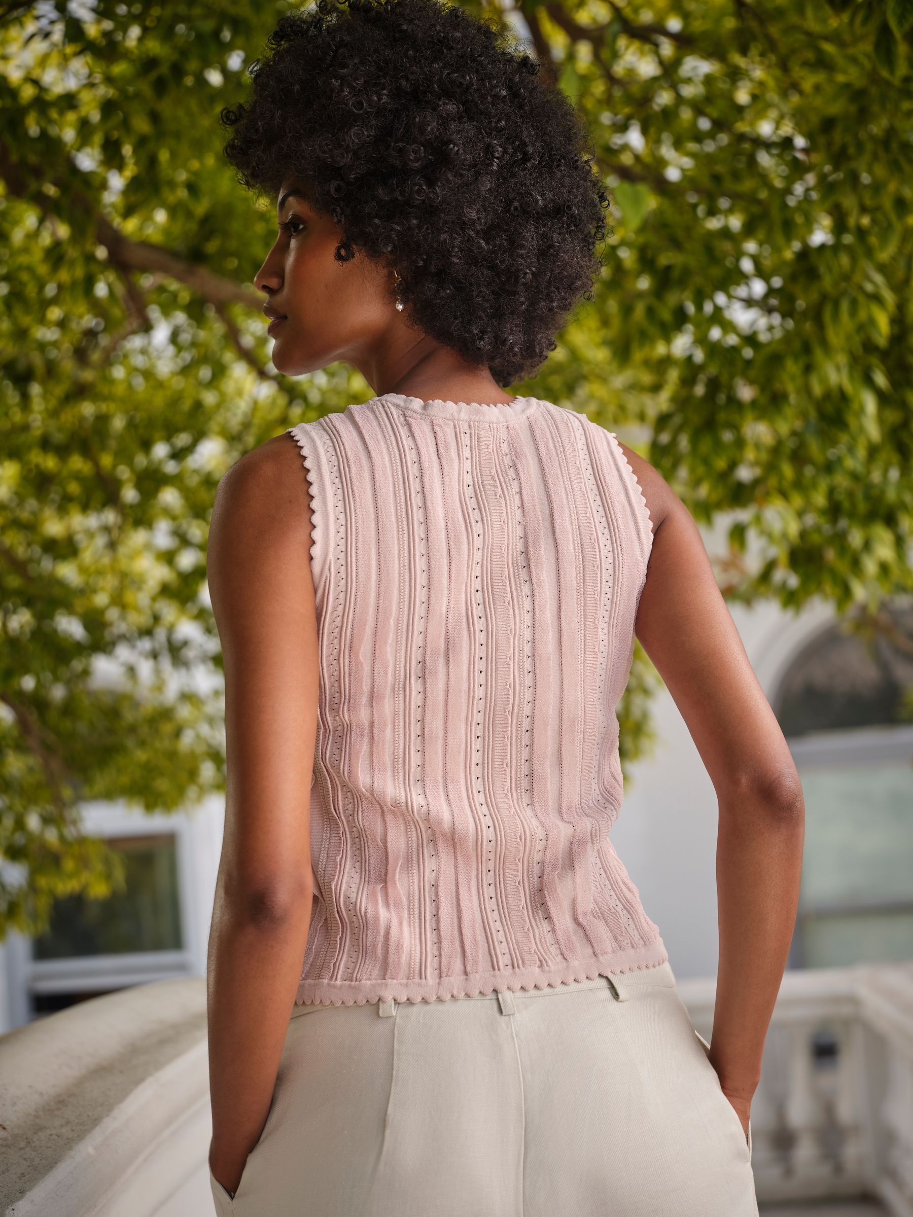 Edith Pink Knitted Tank - Image 2 of 5