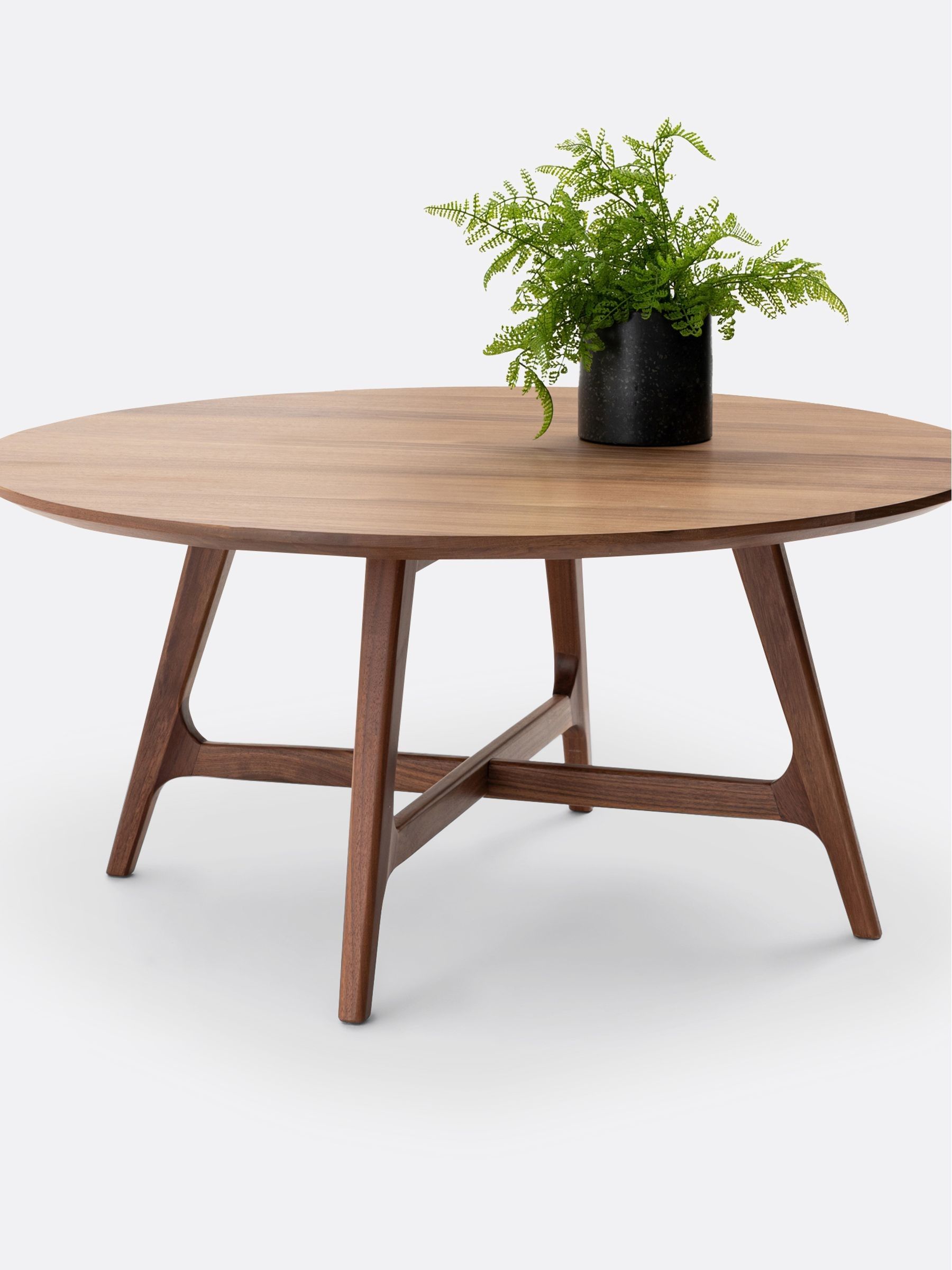 La Redoute Intérieurs Walnut Larsen Large Round Walnut Coffee Table - Image 3 of 5