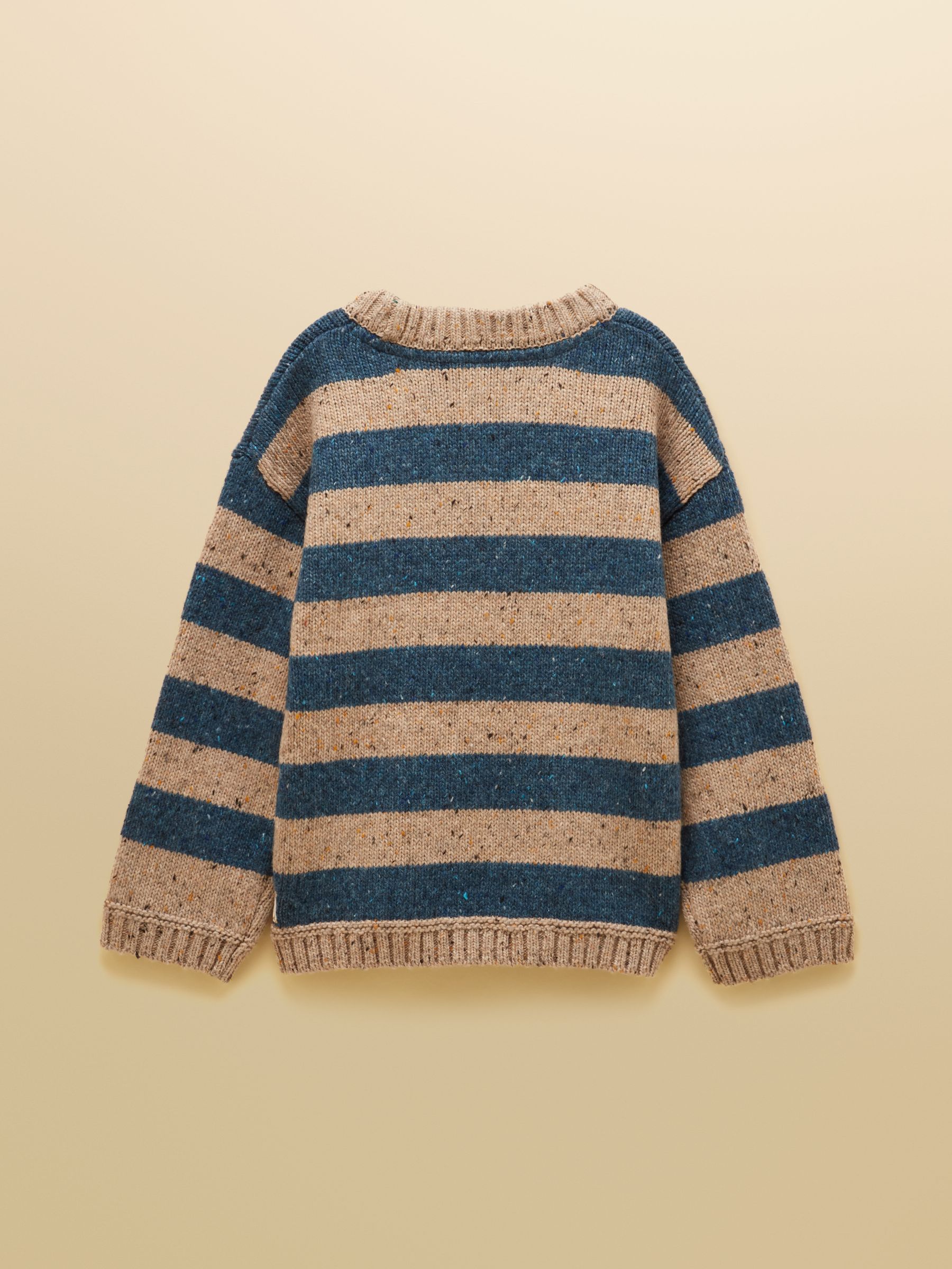 Kids' Fisherman Blue & Oat Rib Jumper - Image 2 of 4