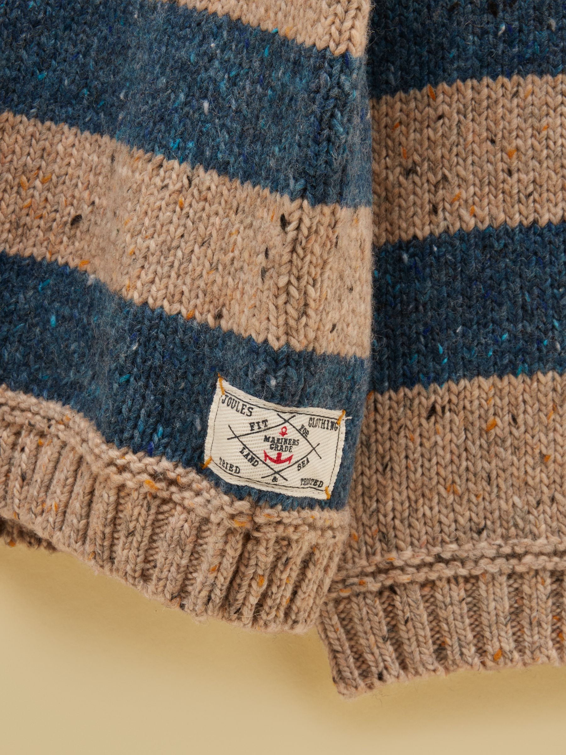 Kids' Fisherman Blue & Oat Rib Jumper - Image 4 of 4