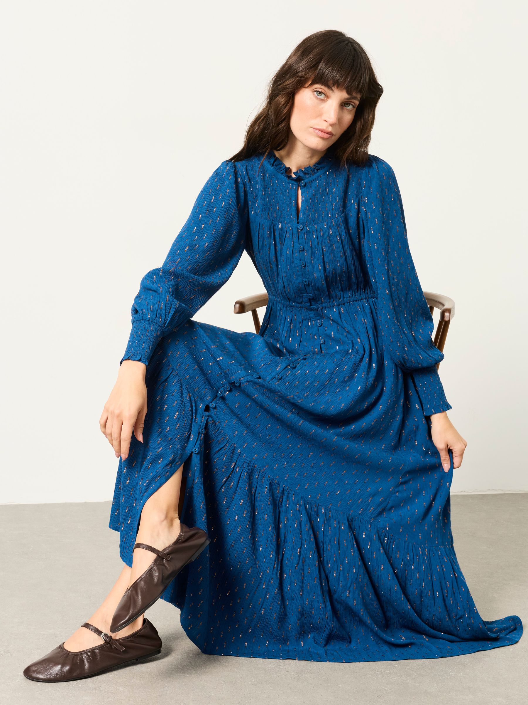 Isabella Teal Blue Maxi Dress - Image 5 of 6