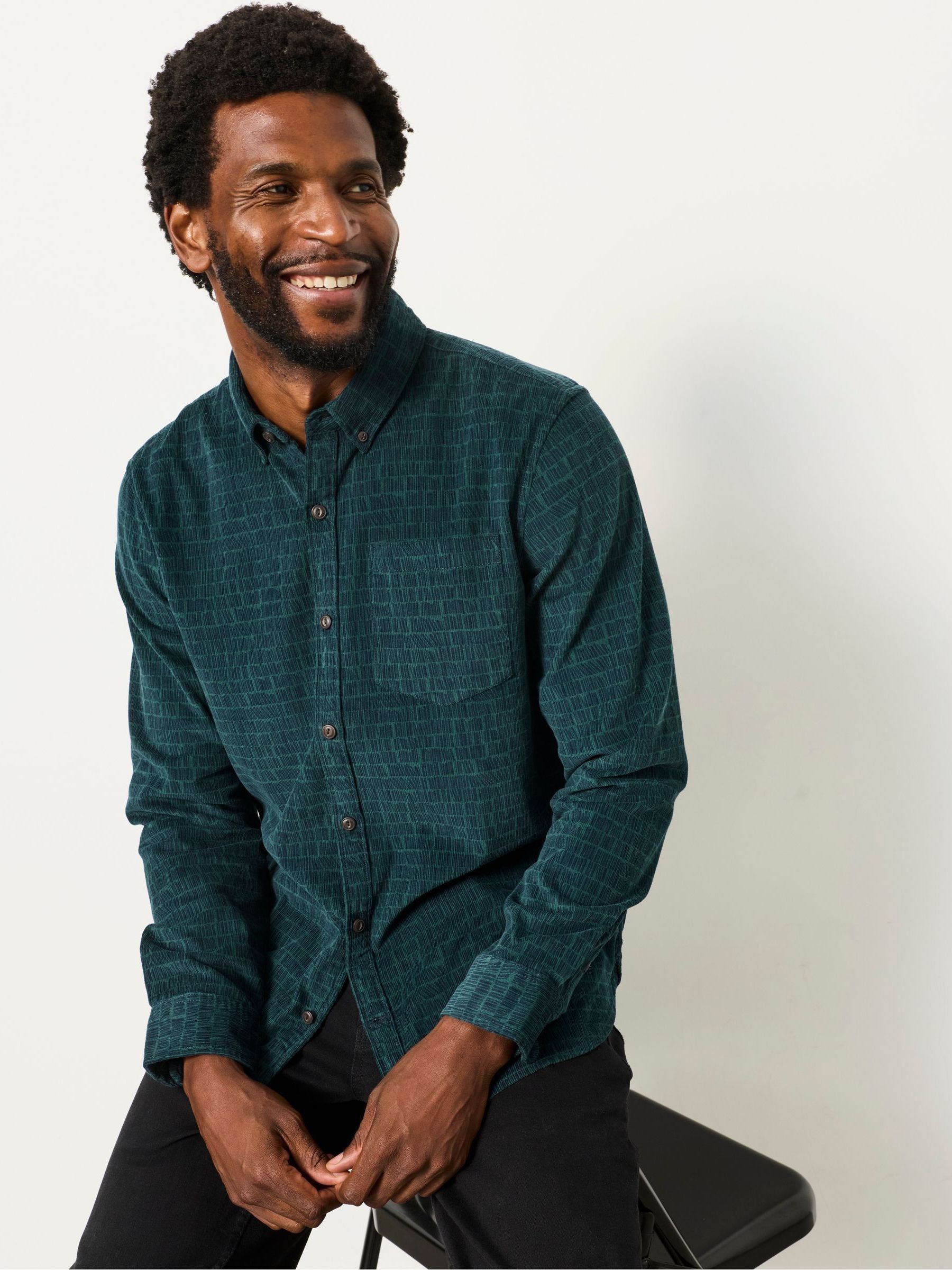 Teal Long Sleeve Cord Shirt - Image 5 of 6