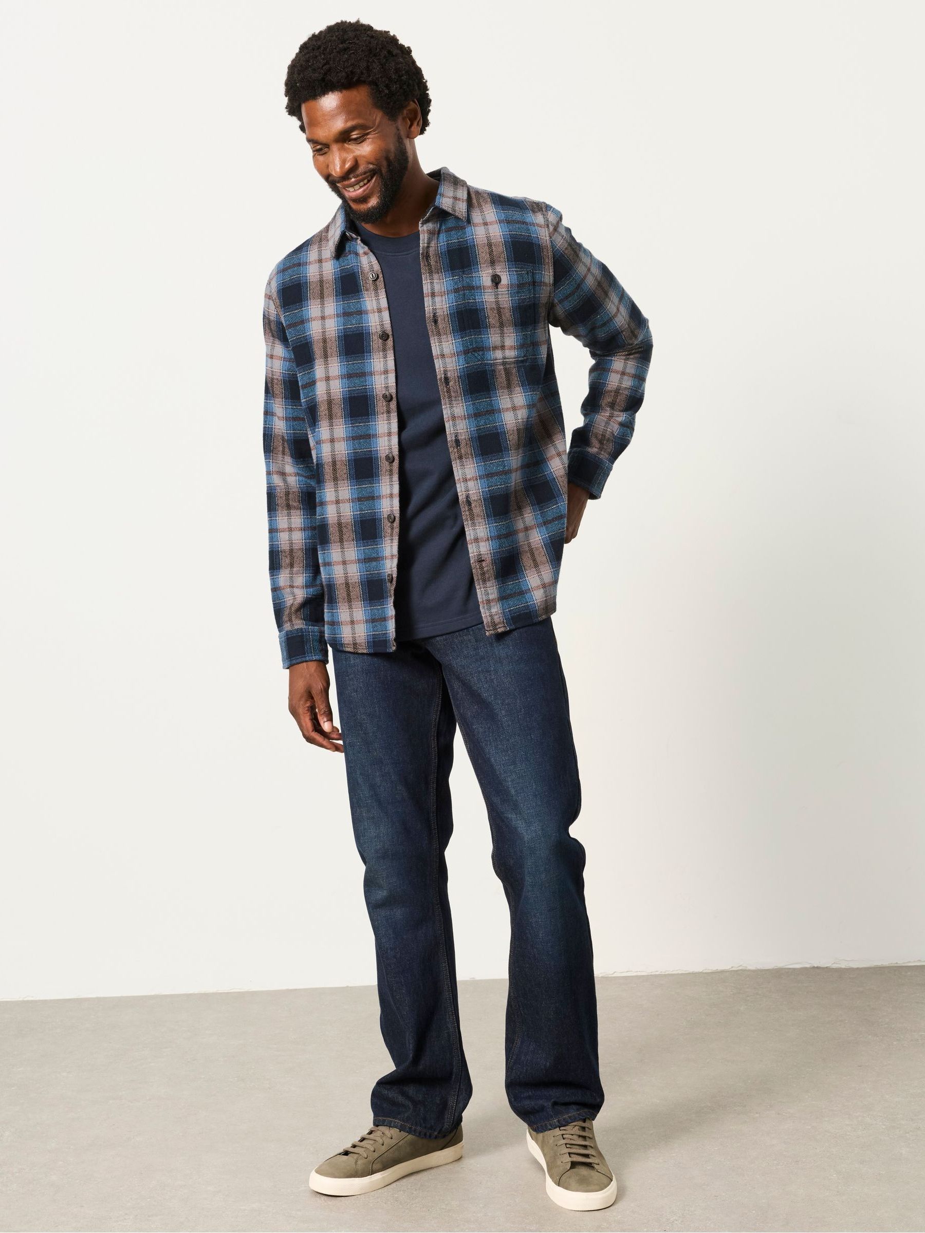 Oban Blue Long Sleeve Check Shirt - Image 4 of 6