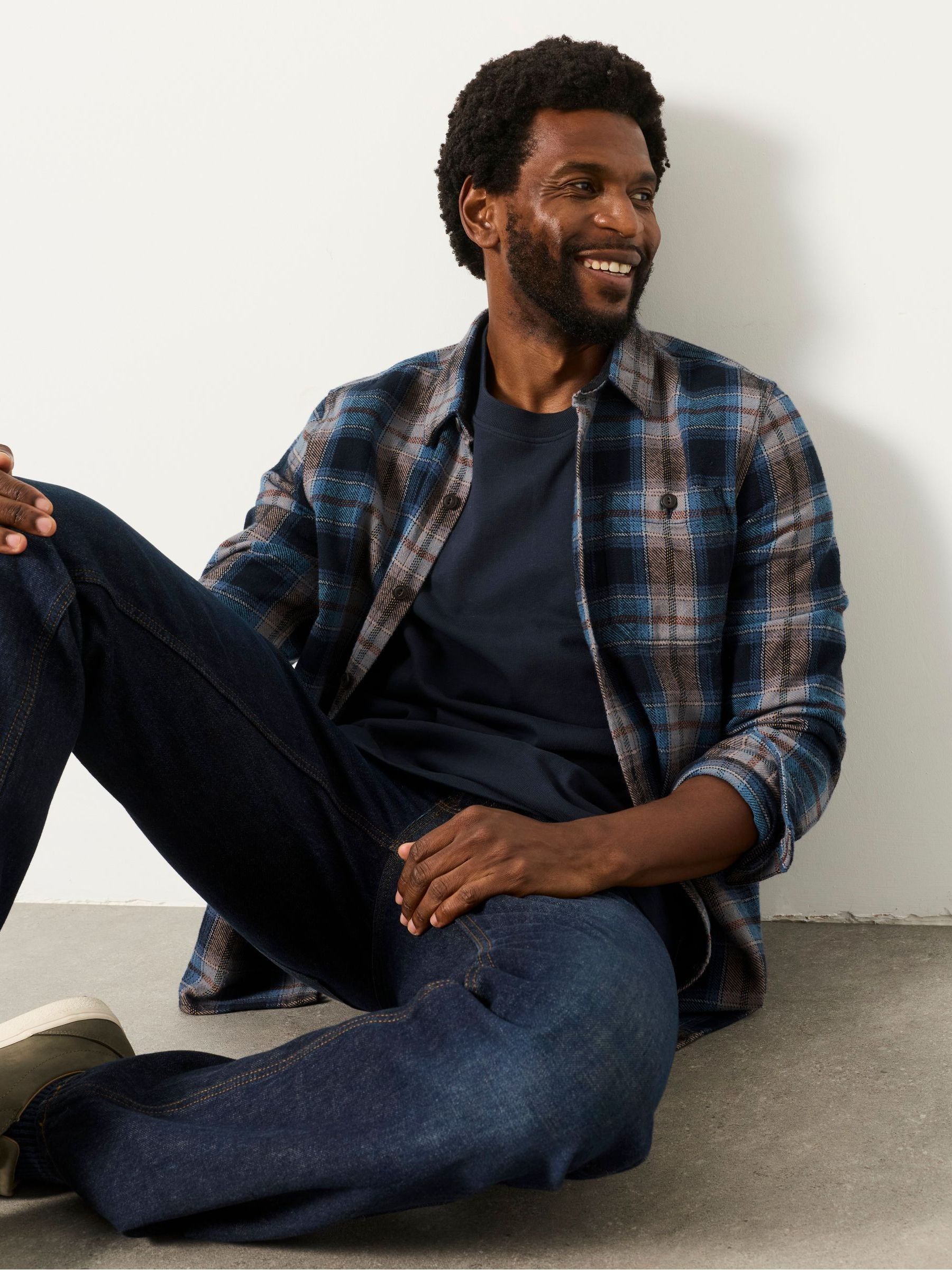 Oban Blue Long Sleeve Check Shirt - Image 5 of 6