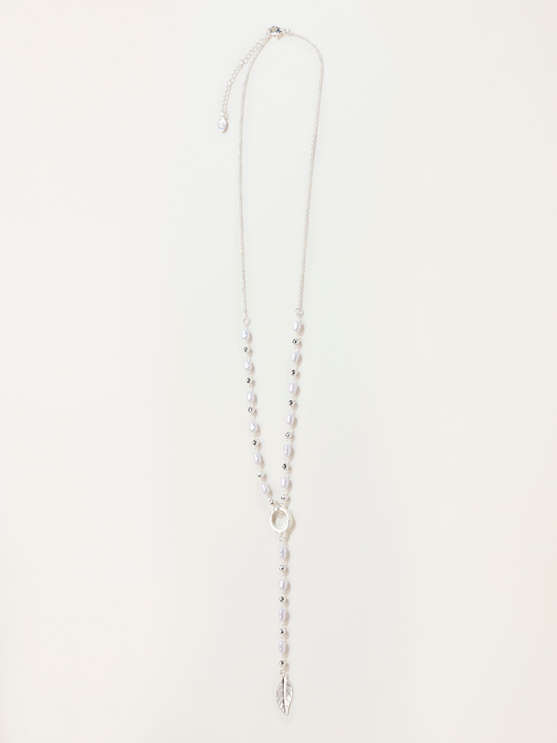Silver Tone Leaf Drop Necklace - Image 1 of 2