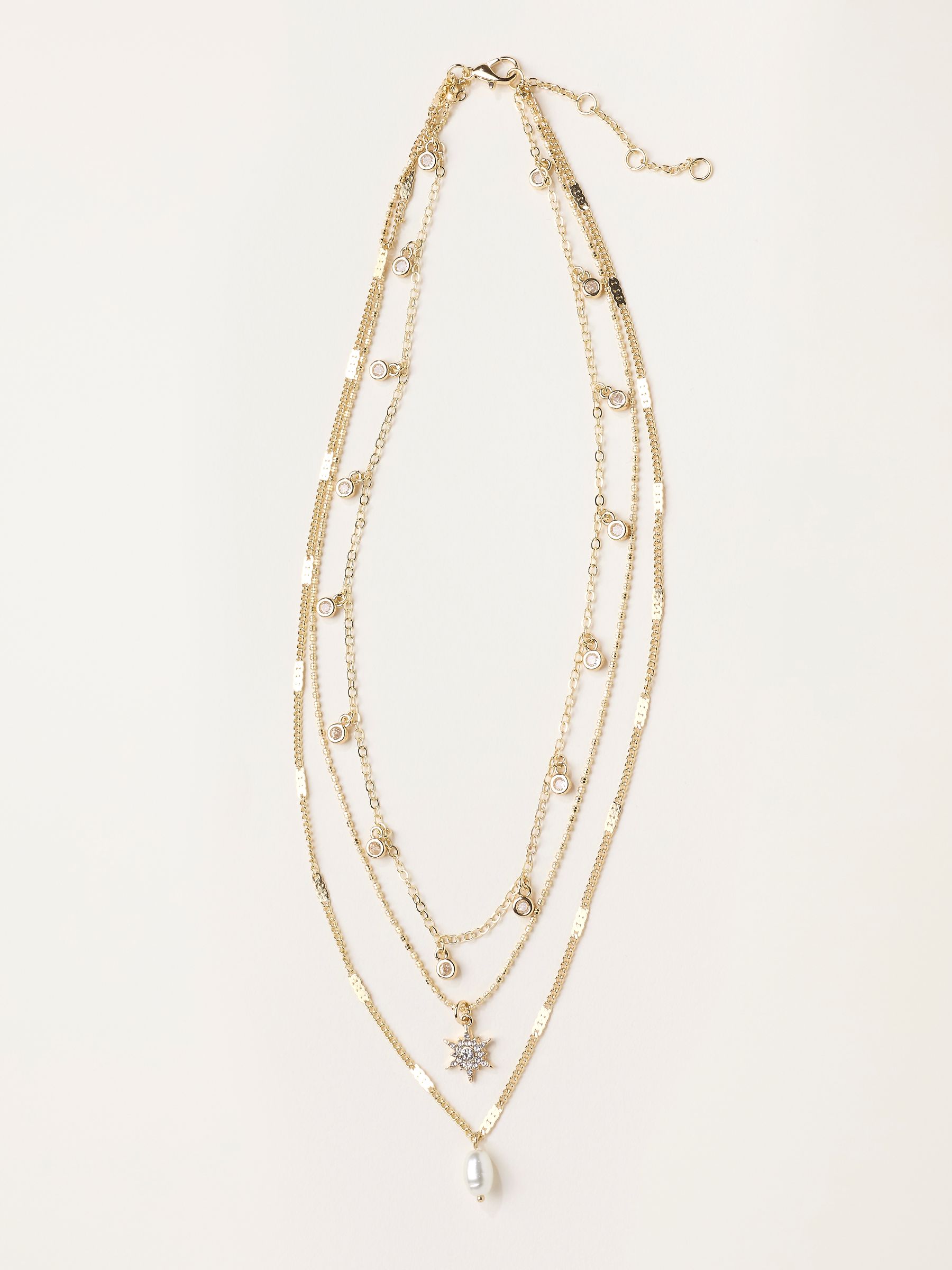 Gold Tone Layered Sparkle Necklace - Image 1 of 3
