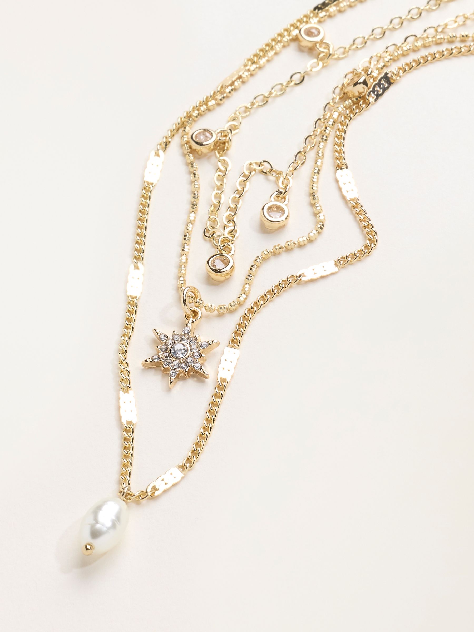 Gold Tone Layered Sparkle Necklace - Image 4 of 4