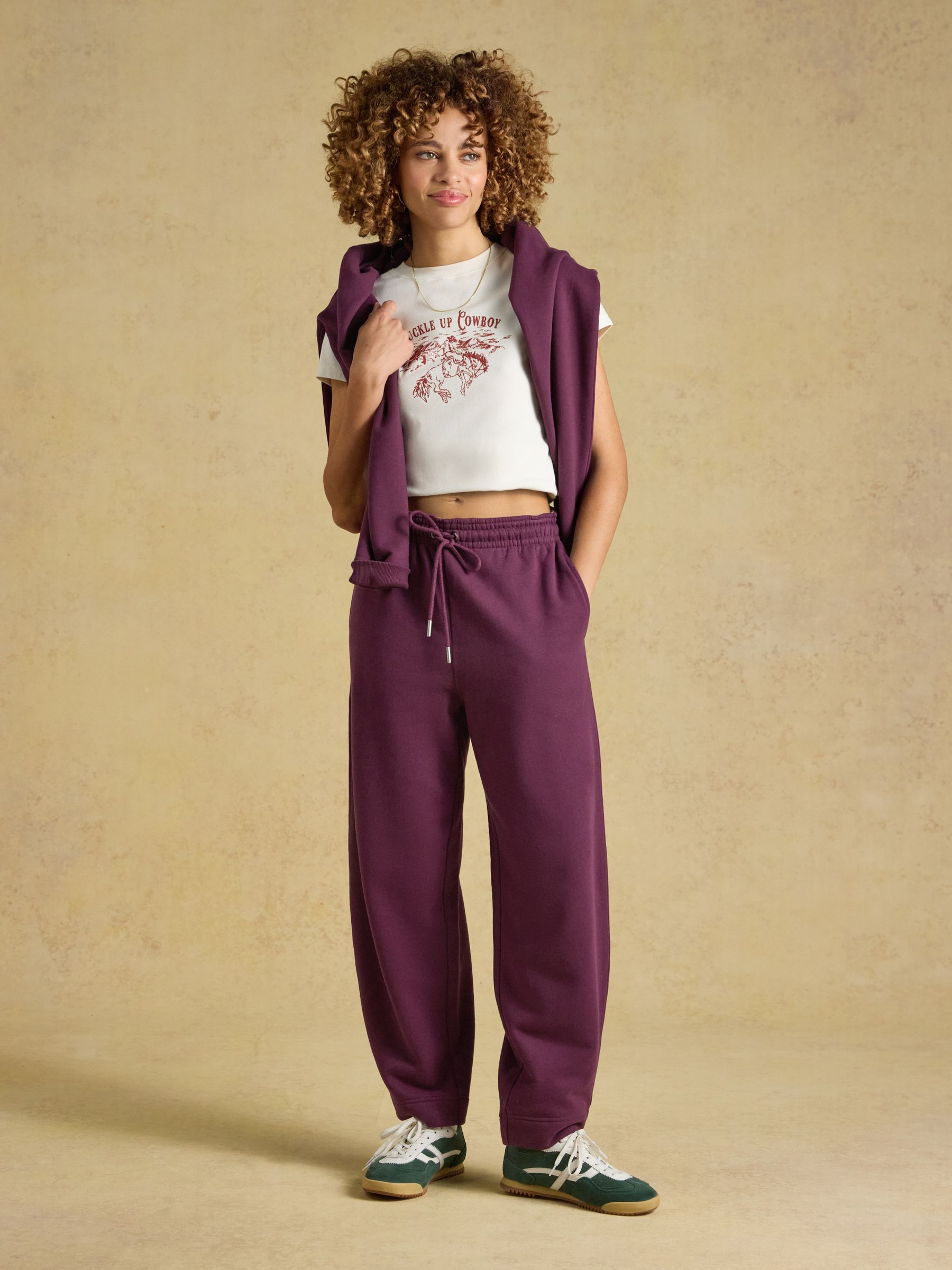 Brushback Burgundy Elasticated Waist Barrel Joggers - Image 7 of 9