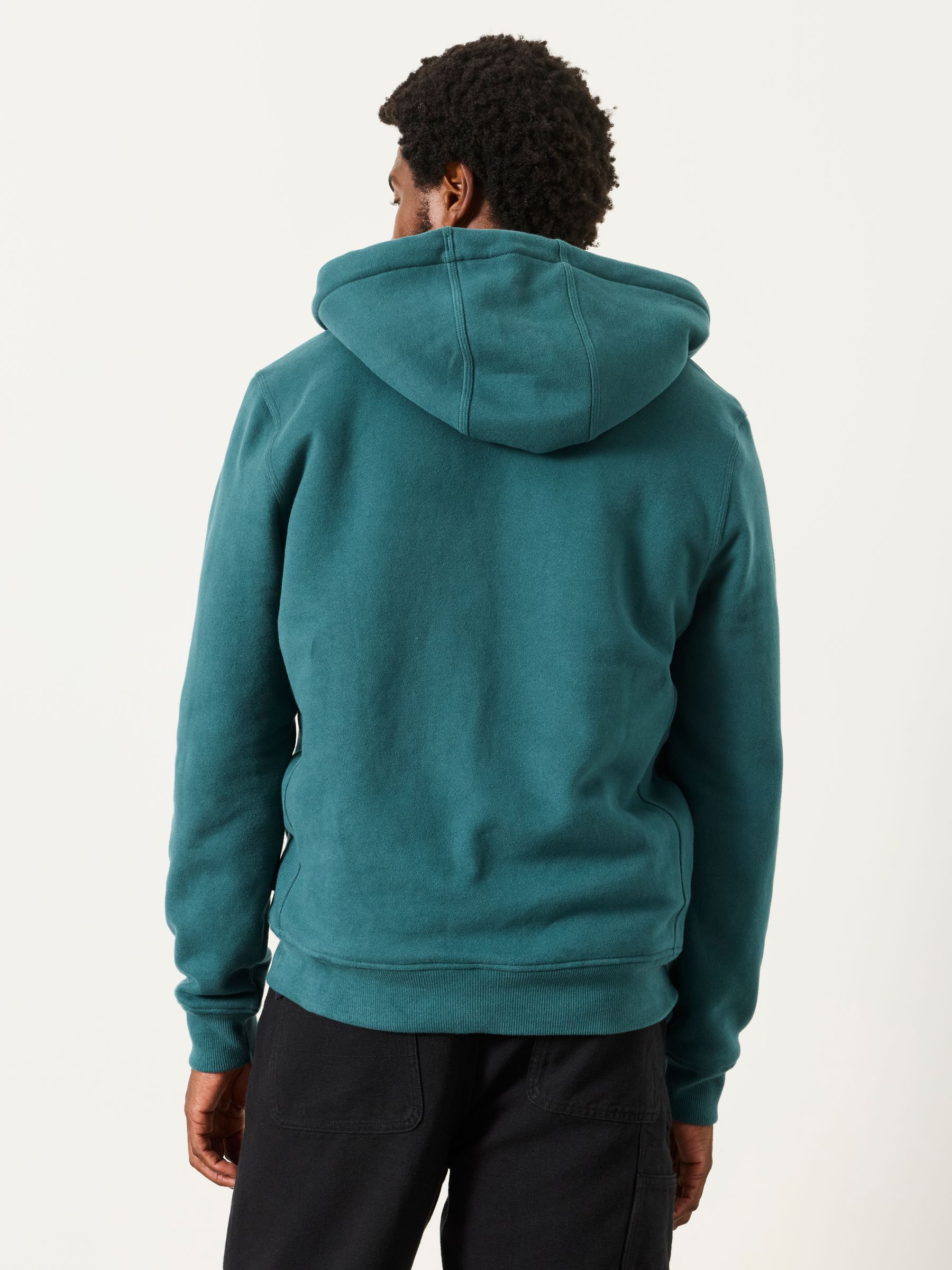 Hayle Dark Teal Borg Lined Hoodie - Image 2 of 6