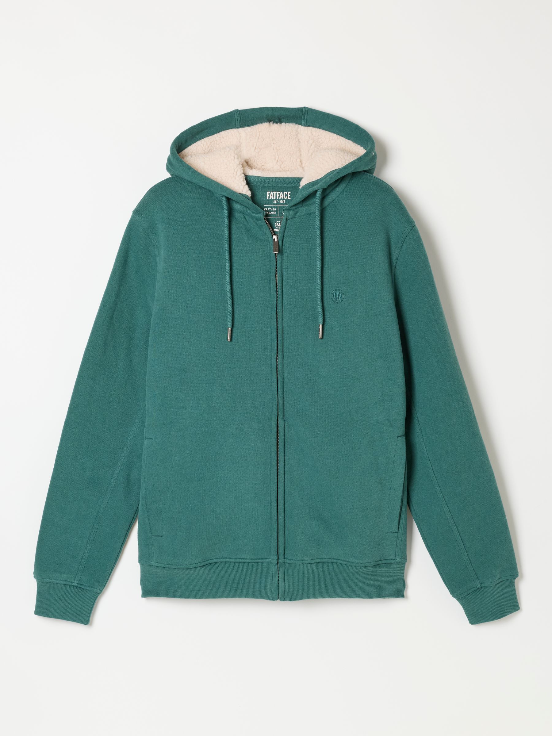 Hayle Dark Teal Borg Lined Hoodie - Image 6 of 6