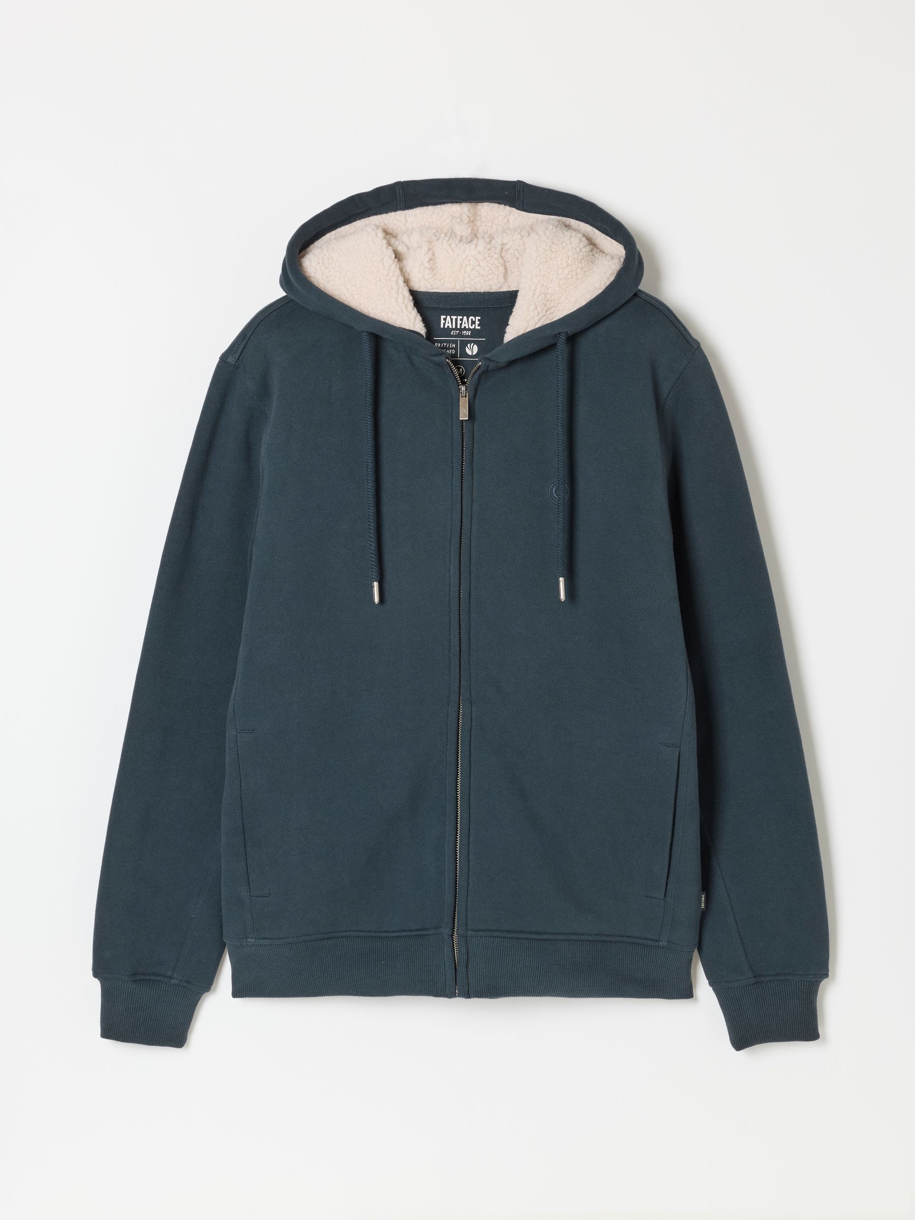 Hayle Navy Borg Lined Hoodie - Image 6 of 6