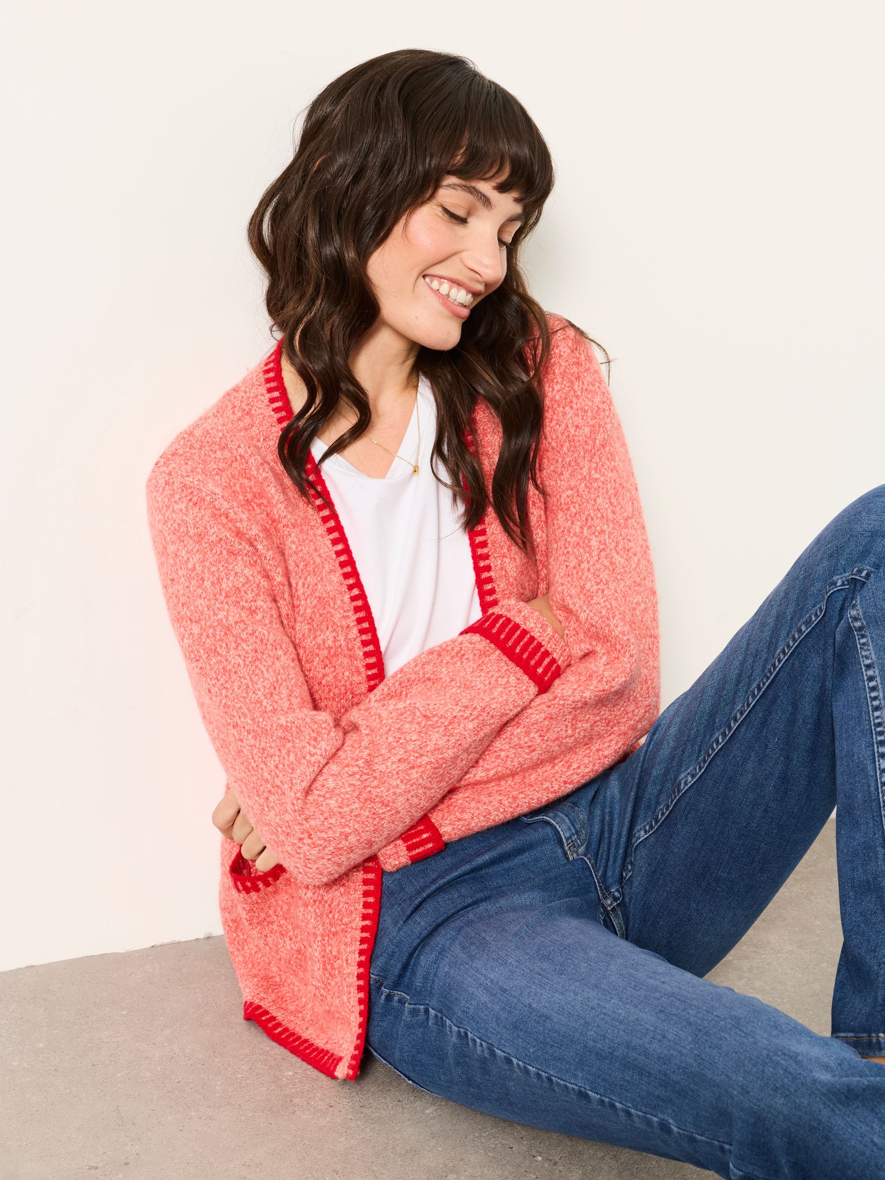 Hattie Red Knitted Edge to Edge Cardigan - Image 5 of 6