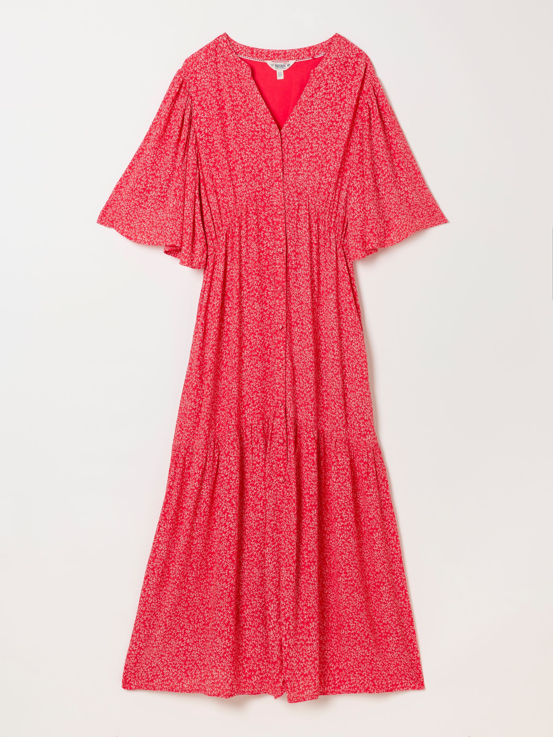 Paige Red Coral Texture Petite Midi Dress - Image 5 of 5