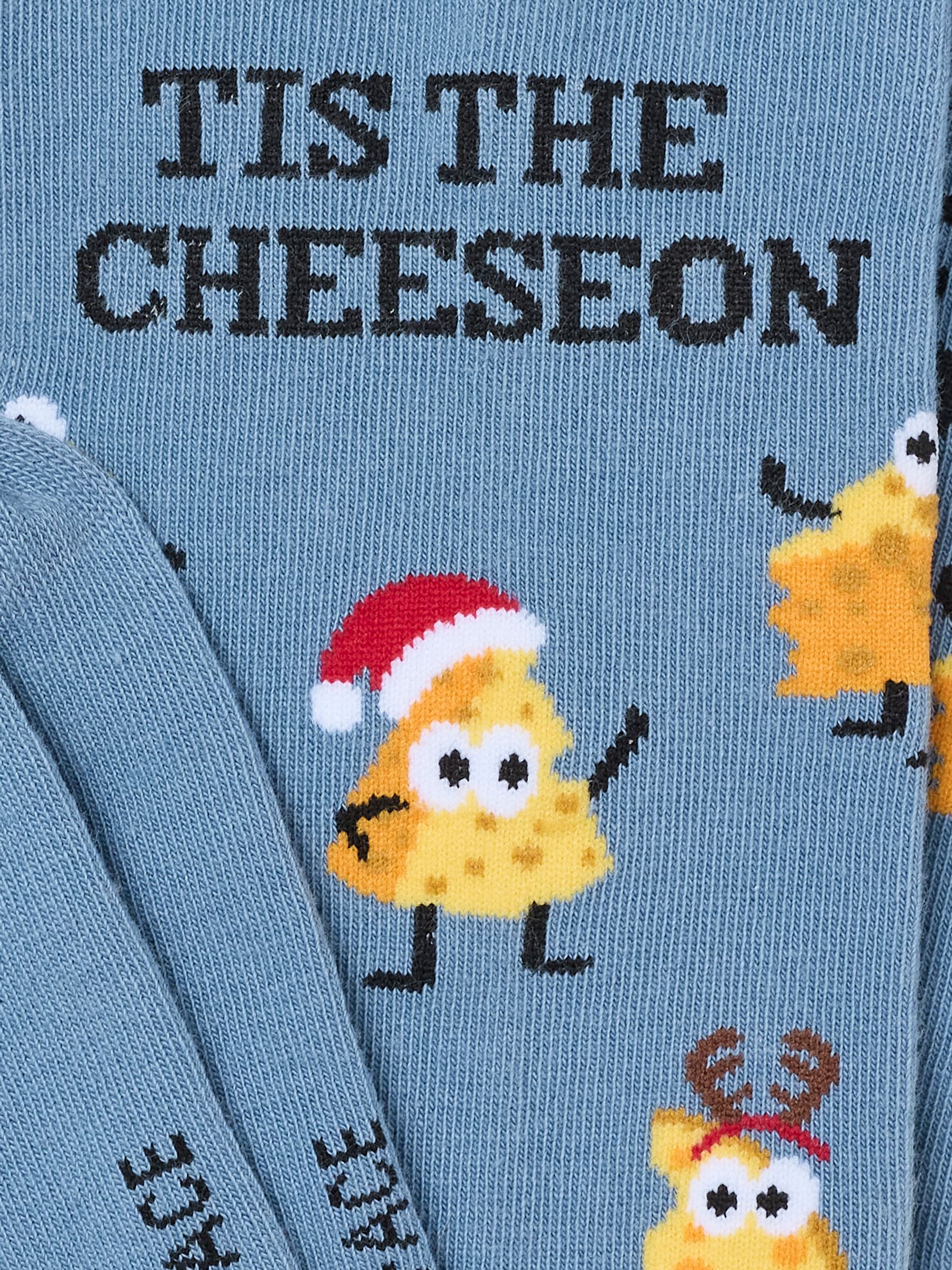 Blue Tis The Cheeseon Christmas Socks - Image 2 of 2
