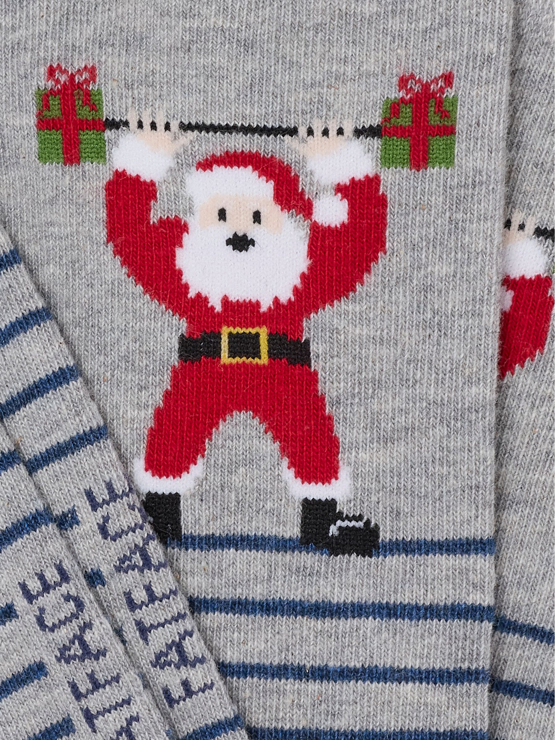 Grey Christmas Santa Gains Socks - Image 2 of 2 Grey Christmas Santa Gains Socks - Image 2 of 2