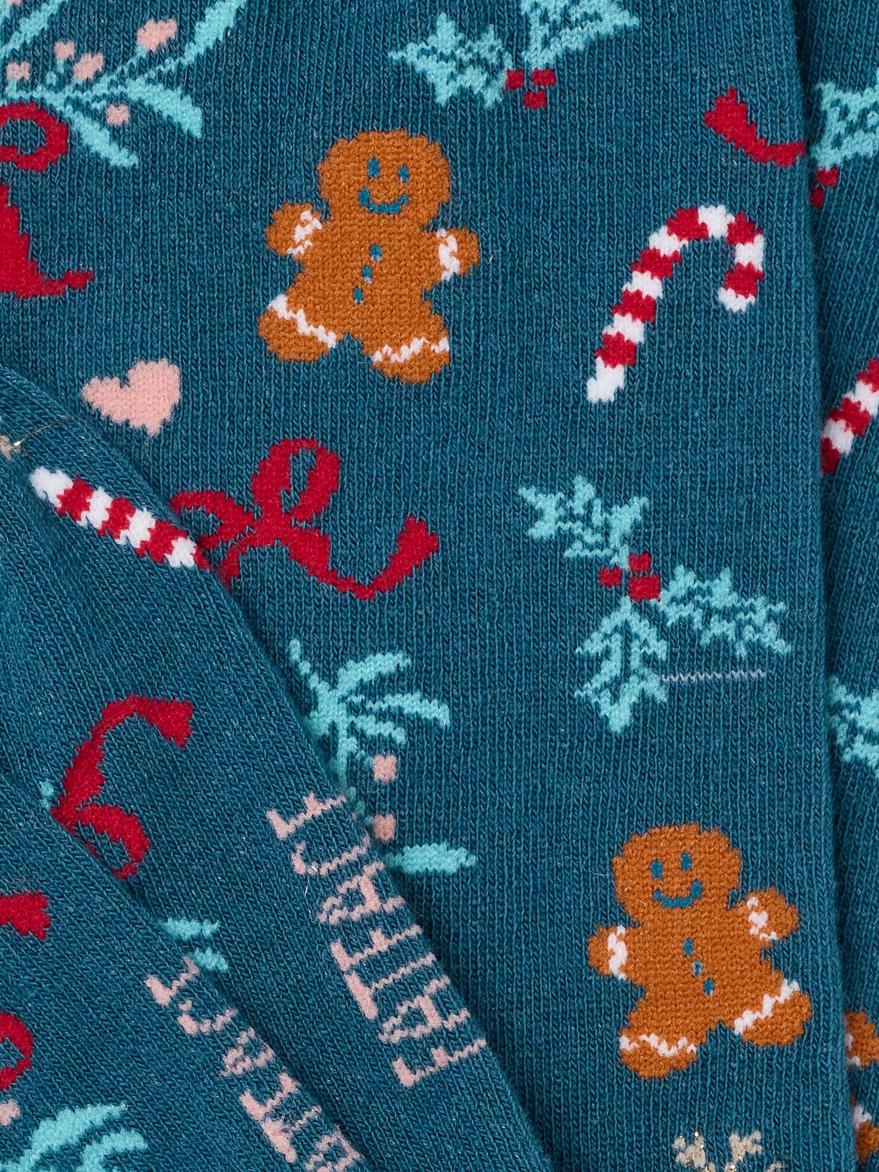 Navy Christmas Gingerbread Socks - Image 2 of 2