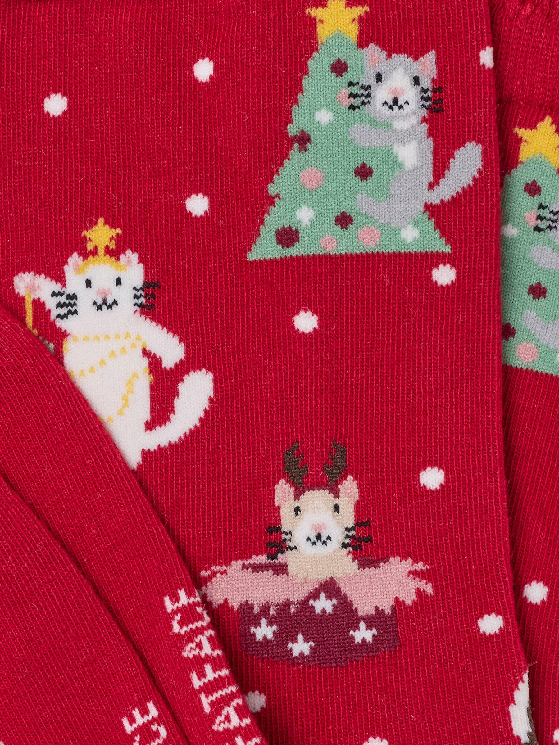 Red Christmas Cats Socks - Image 2 of 2 Red Christmas Cats Socks - Image 2 of 2