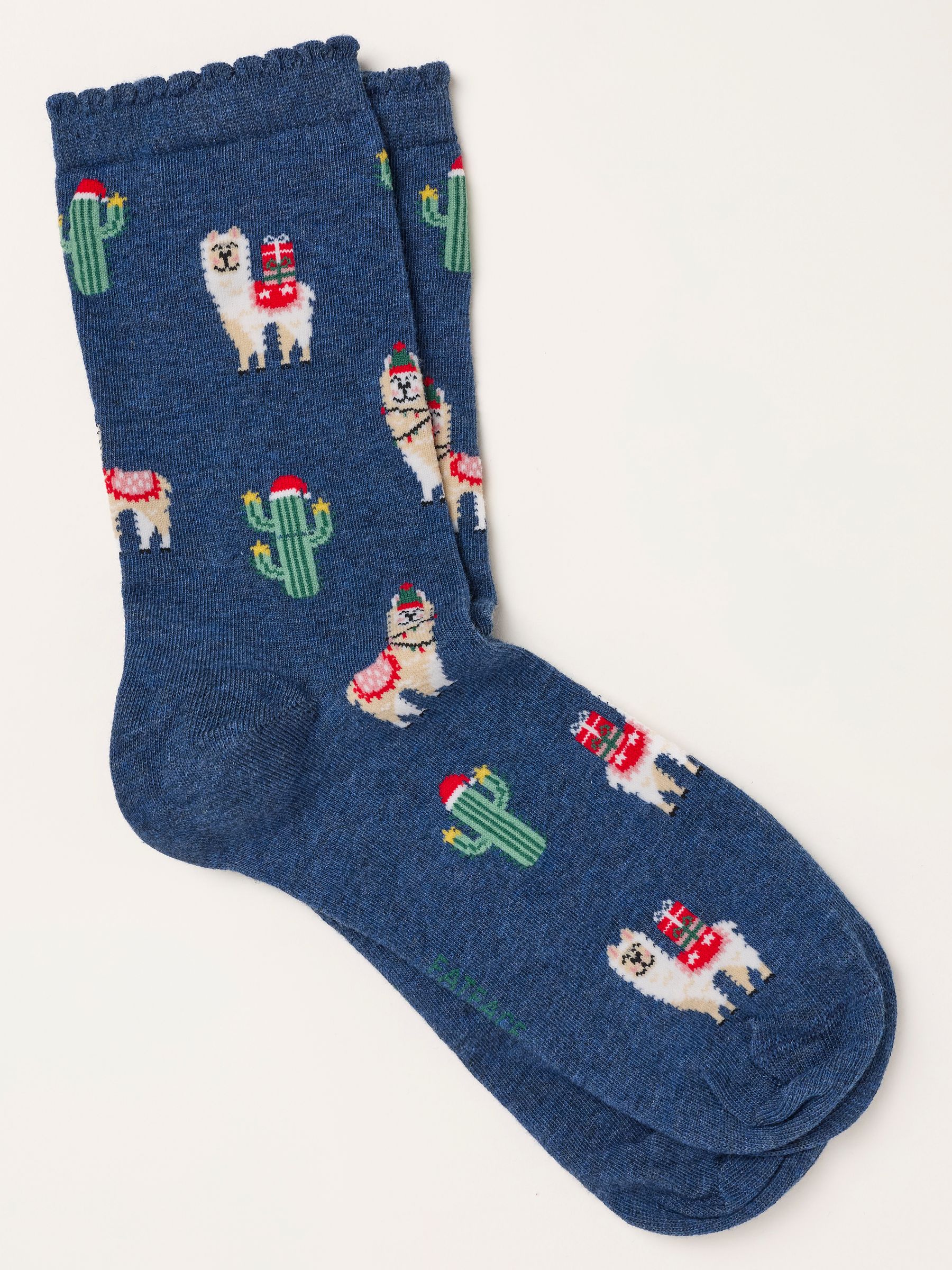 Navy Christmas Llamas Socks - Image 1 of 2 Navy Christmas Llamas Socks - Image 1 of 2