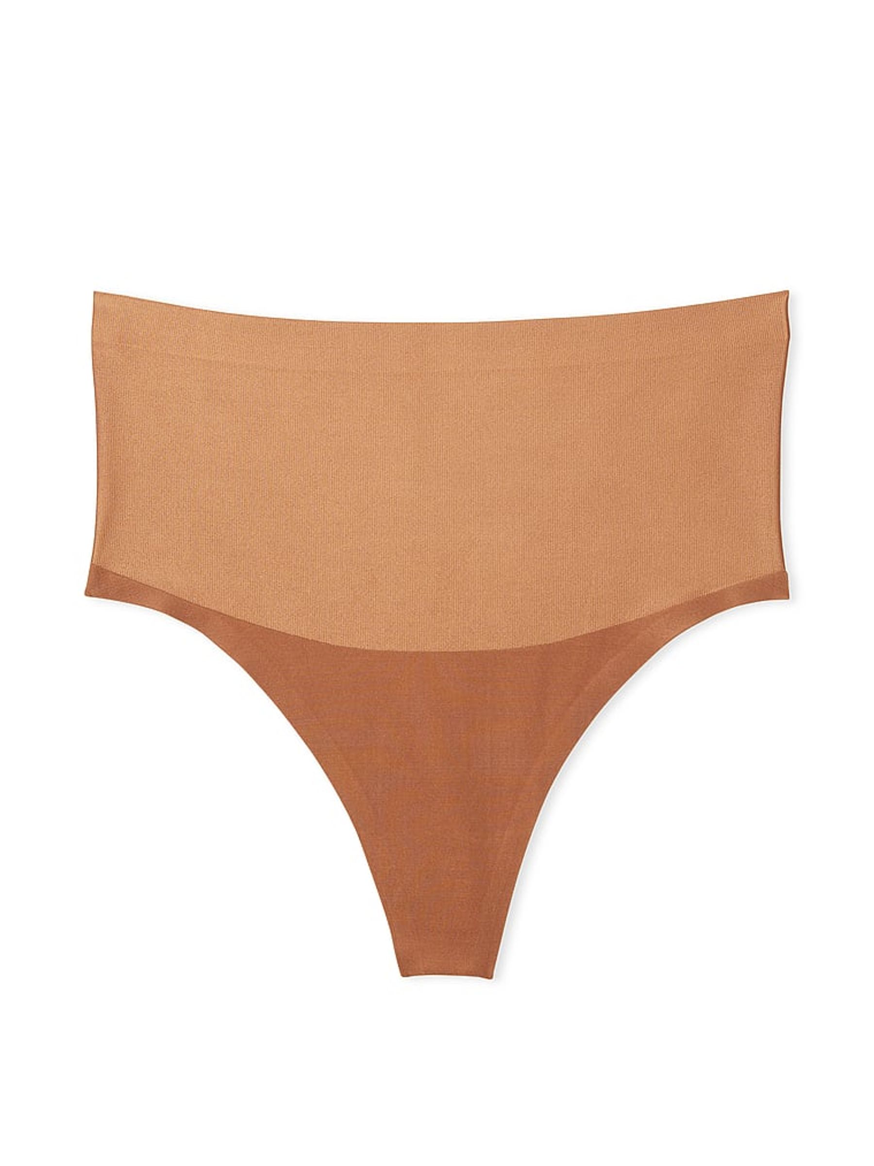 Caramel Nude Thong Smoothing Shimmer Shaping Knickers - Image 3 of 3