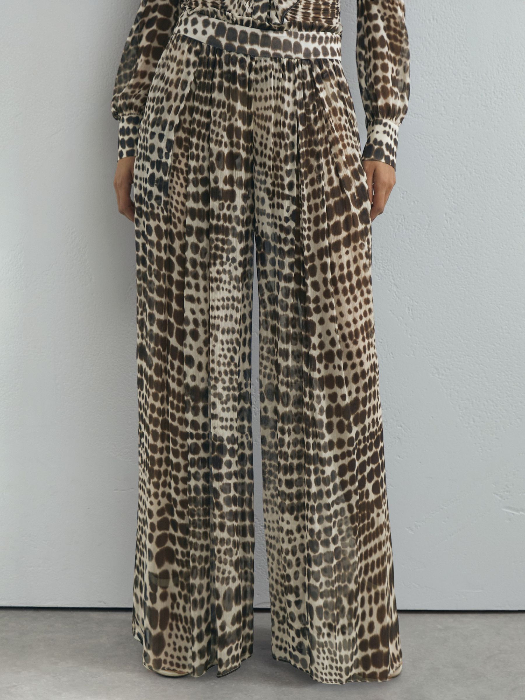 Atelier Animal-Print Wide-Leg Trousers in Chocolate - Image 5 of 8