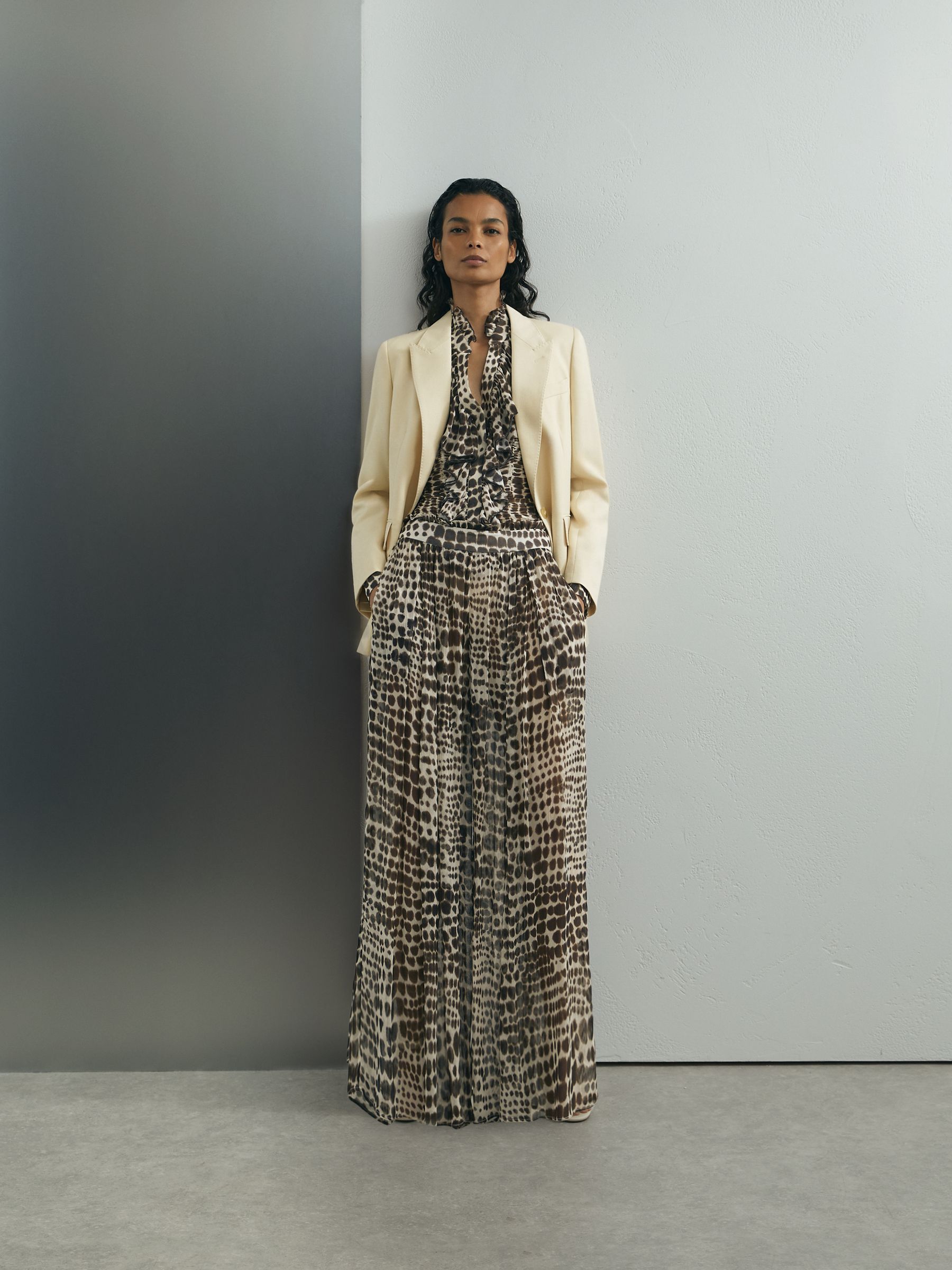 Atelier Animal-Print Wide-Leg Trousers in Chocolate - Image 6 of 8