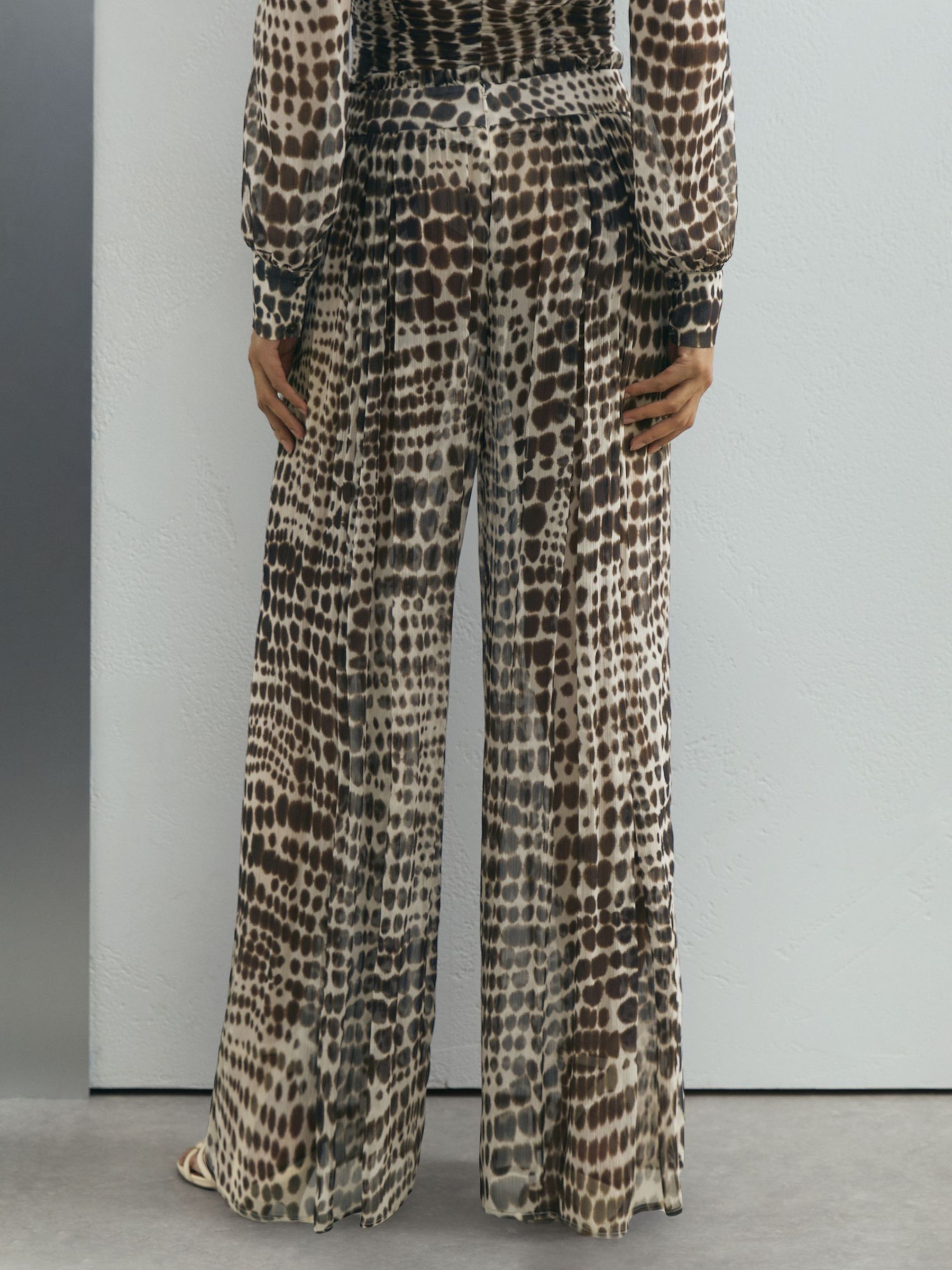 Atelier Animal-Print Wide-Leg Trousers in Chocolate - Image 7 of 8