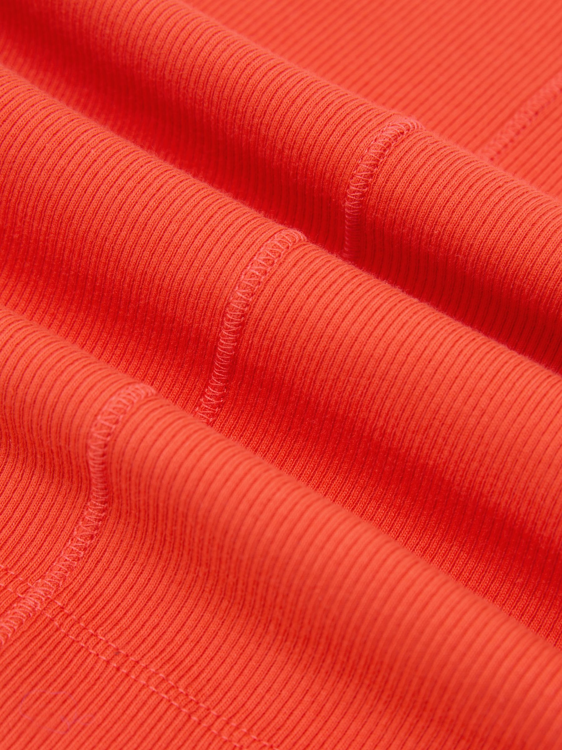 Stretch-Cotton Ribbed Vest in Coral Pink - Image 7 of 7