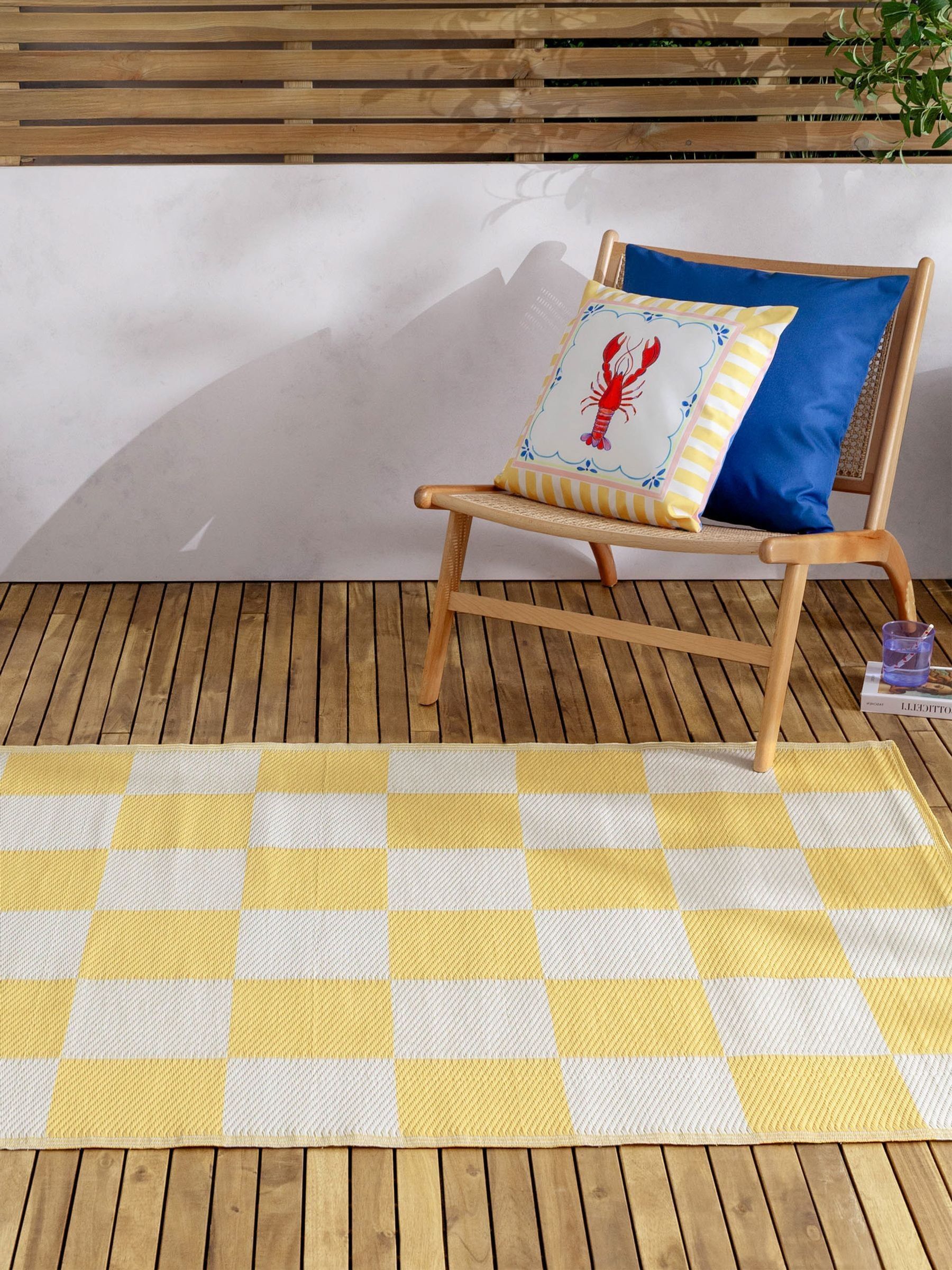Furn Yellow Checkerboard Outdoor Rug | Made