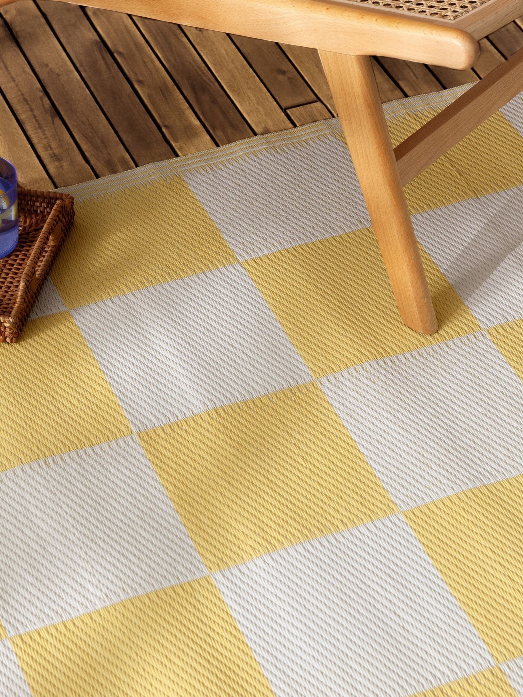 Furn Yellow Checkerboard Outdoor Rug | Made