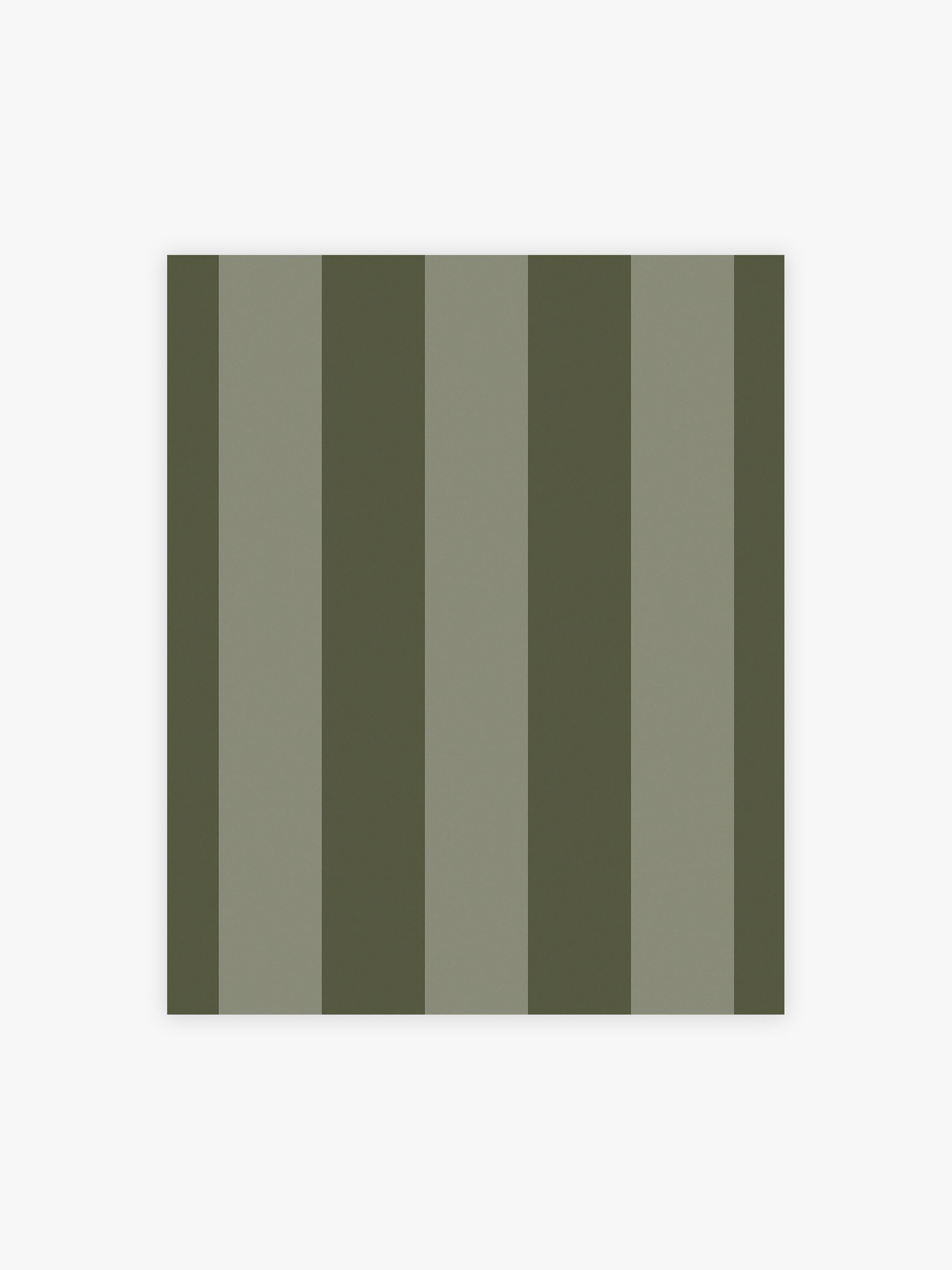 Demi Wide Stripe A4 Wallpaper Sample in Moss - Image 2 of 4