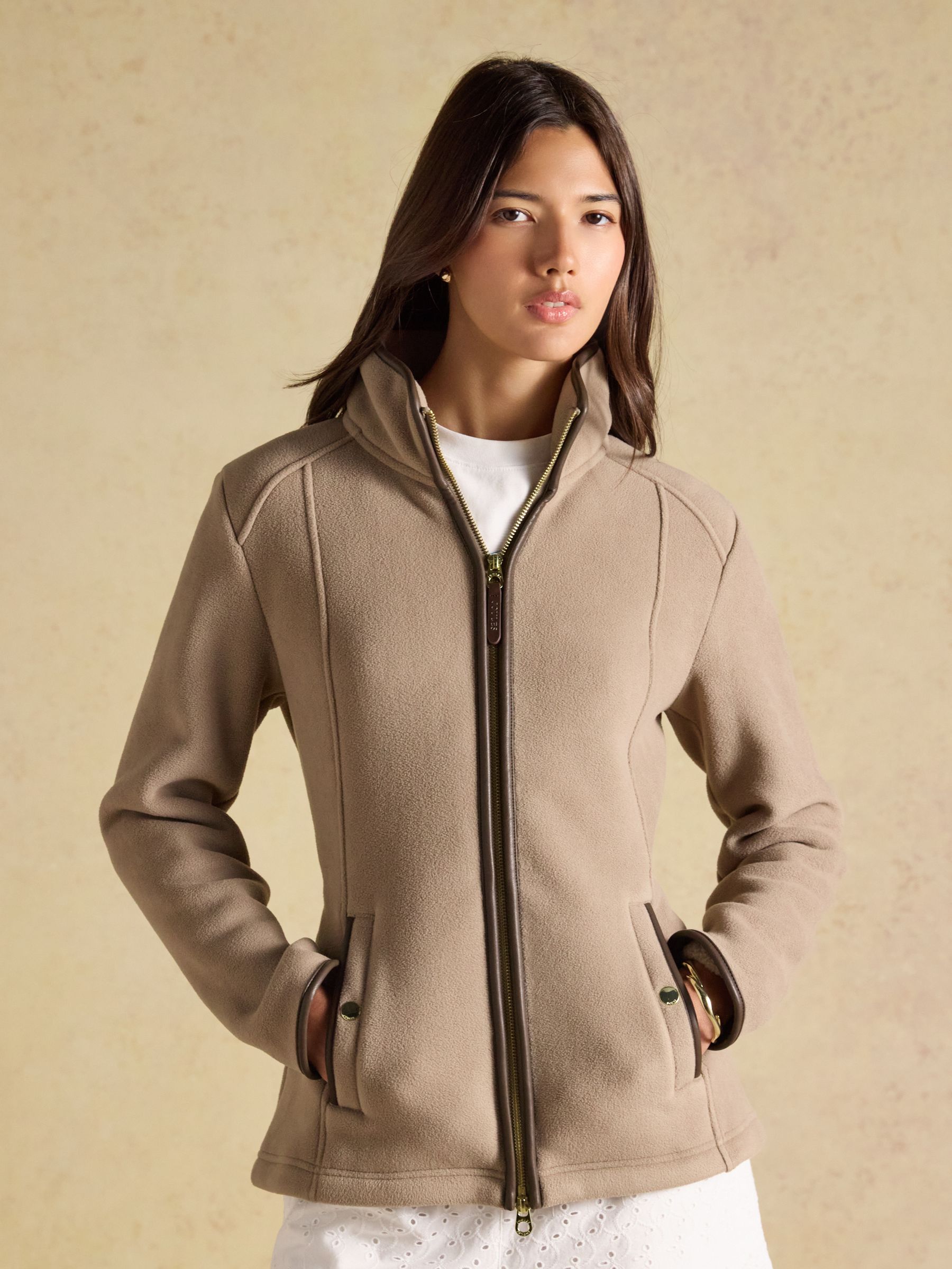 Heritage Mink Brown Regular Zip Up Polar Fleece - Image 1 of 9