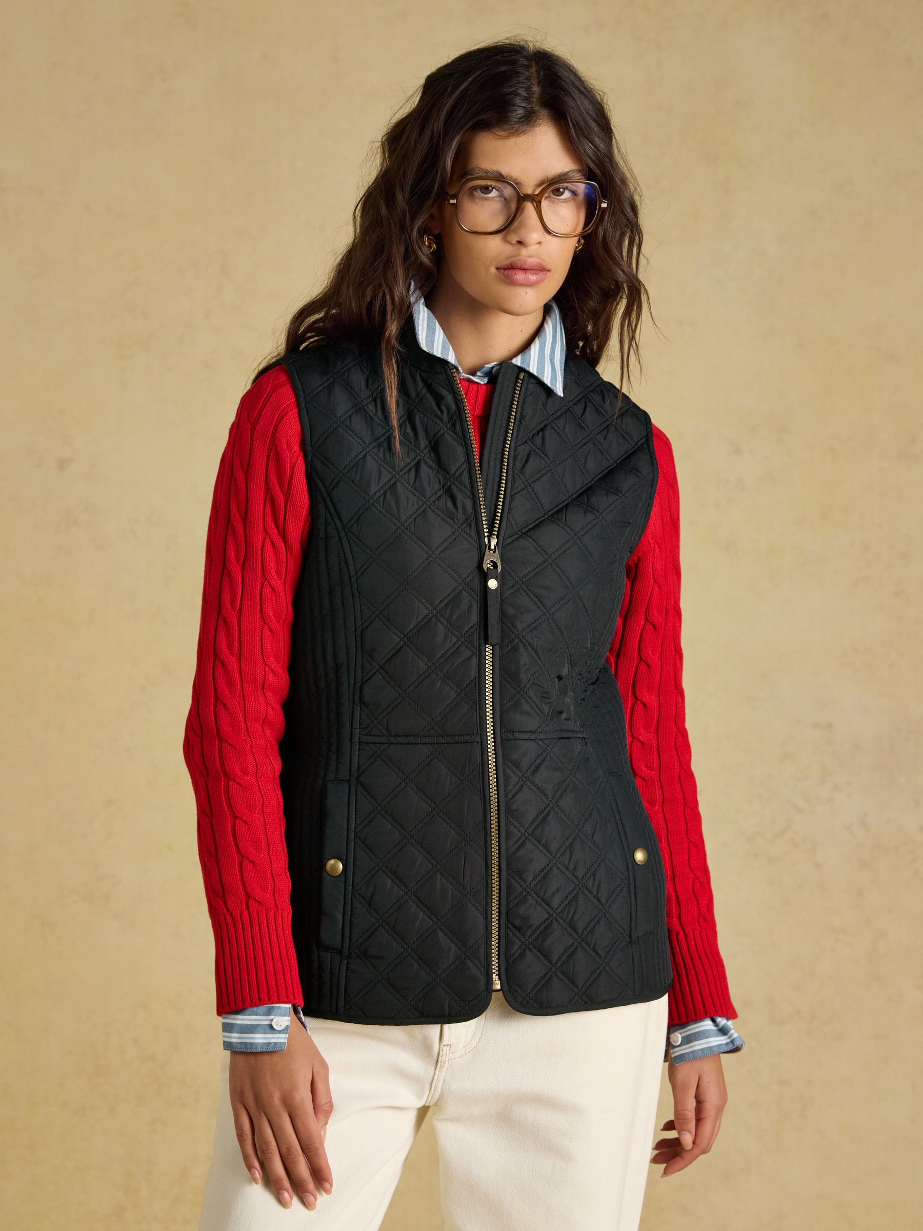 Minx Black Showerproof Diamond Quilted Gilet - Image 1 of 9 Minx Black Showerproof Diamond Quilted Gilet - Image 1 of 9