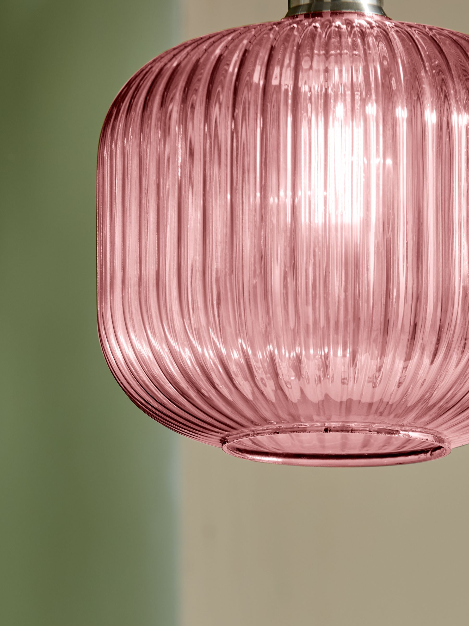 Briz Ribbed Glass Easy Fit Light Shade in Pink - Image 2 of 5