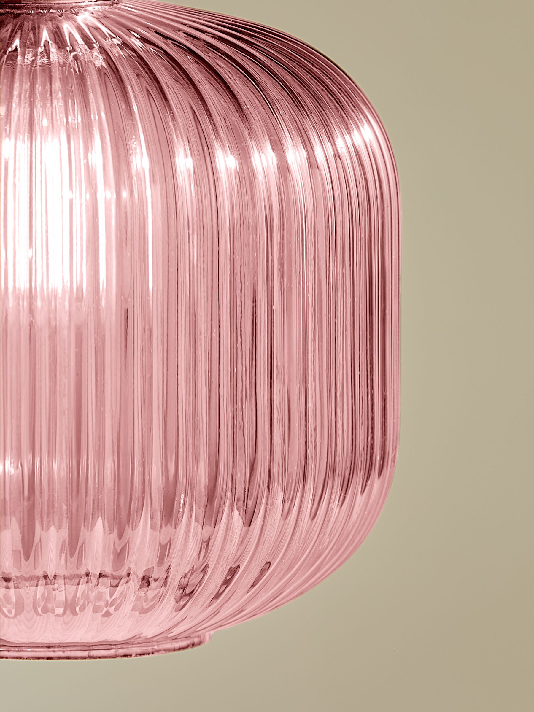 Briz Ribbed Glass Easy Fit Light Shade in Pink - Image 3 of 5