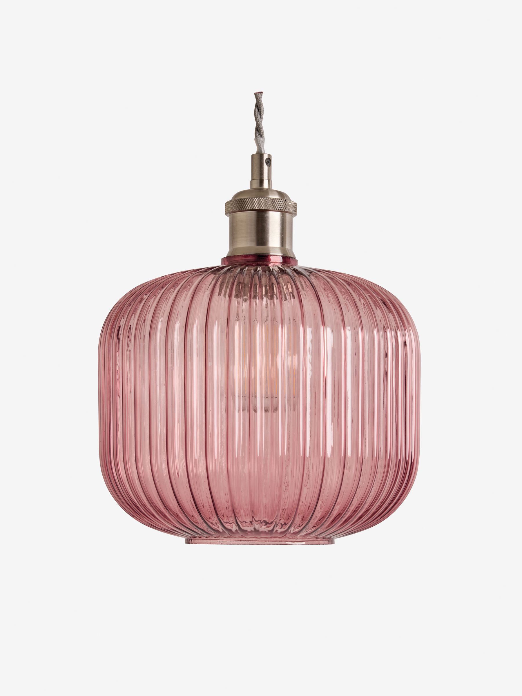 Briz Ribbed Glass Easy Fit Light Shade in Pink - Image 4 of 5