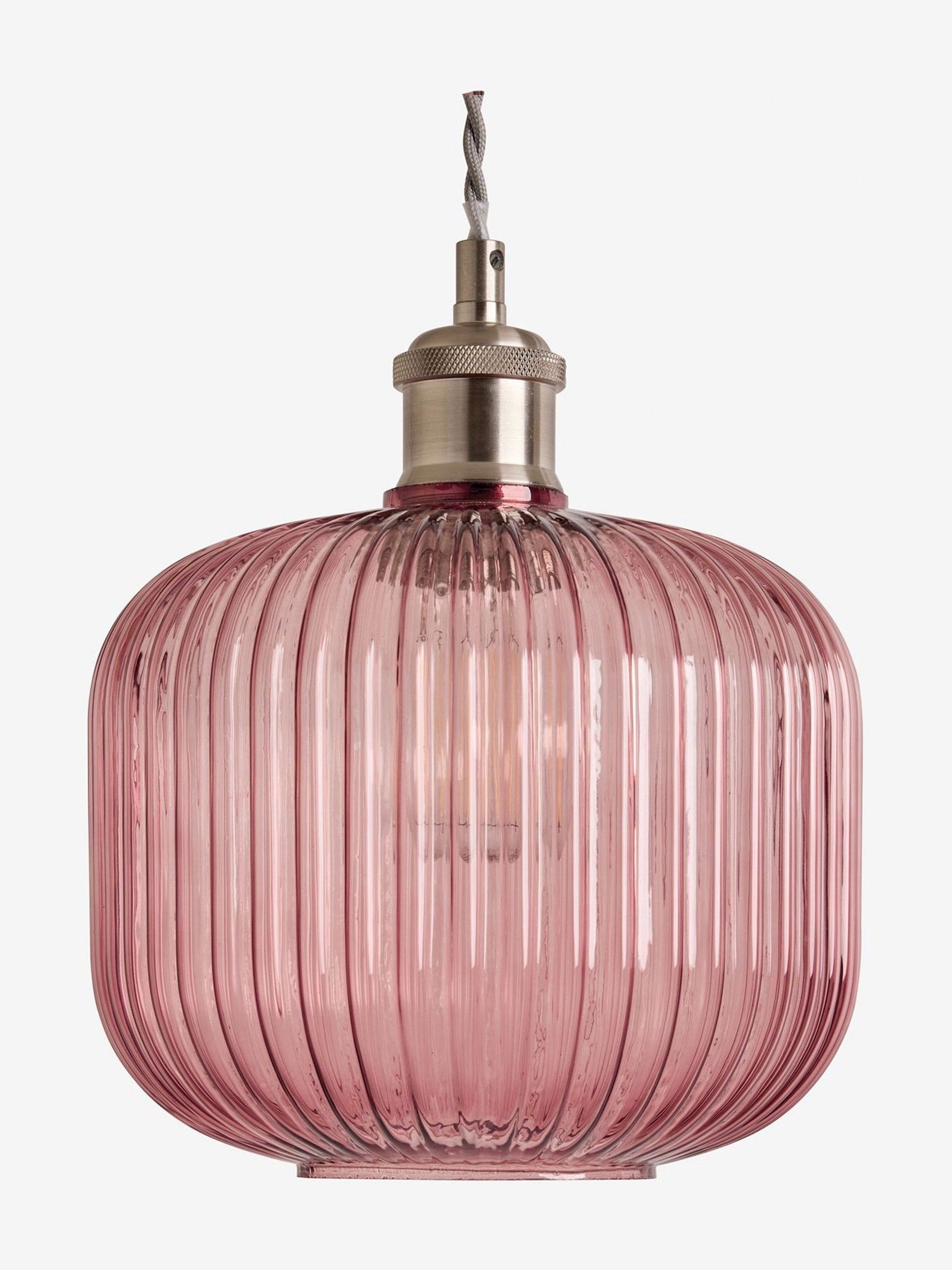 Briz Ribbed Glass Easy Fit Light Shade in Pink - Image 5 of 5