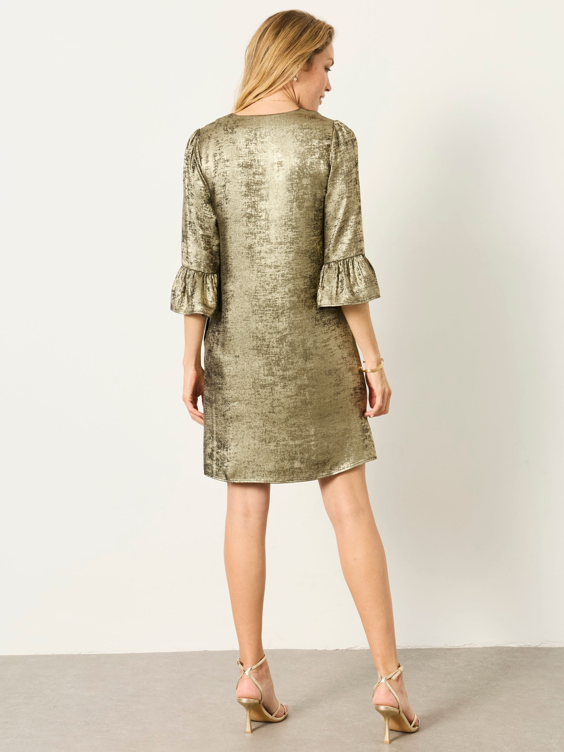 Lizzie Gold Petite Metallic Dress - Image 2 of 6 Lizzie Gold Petite Metallic Dress - Image 2 of 6