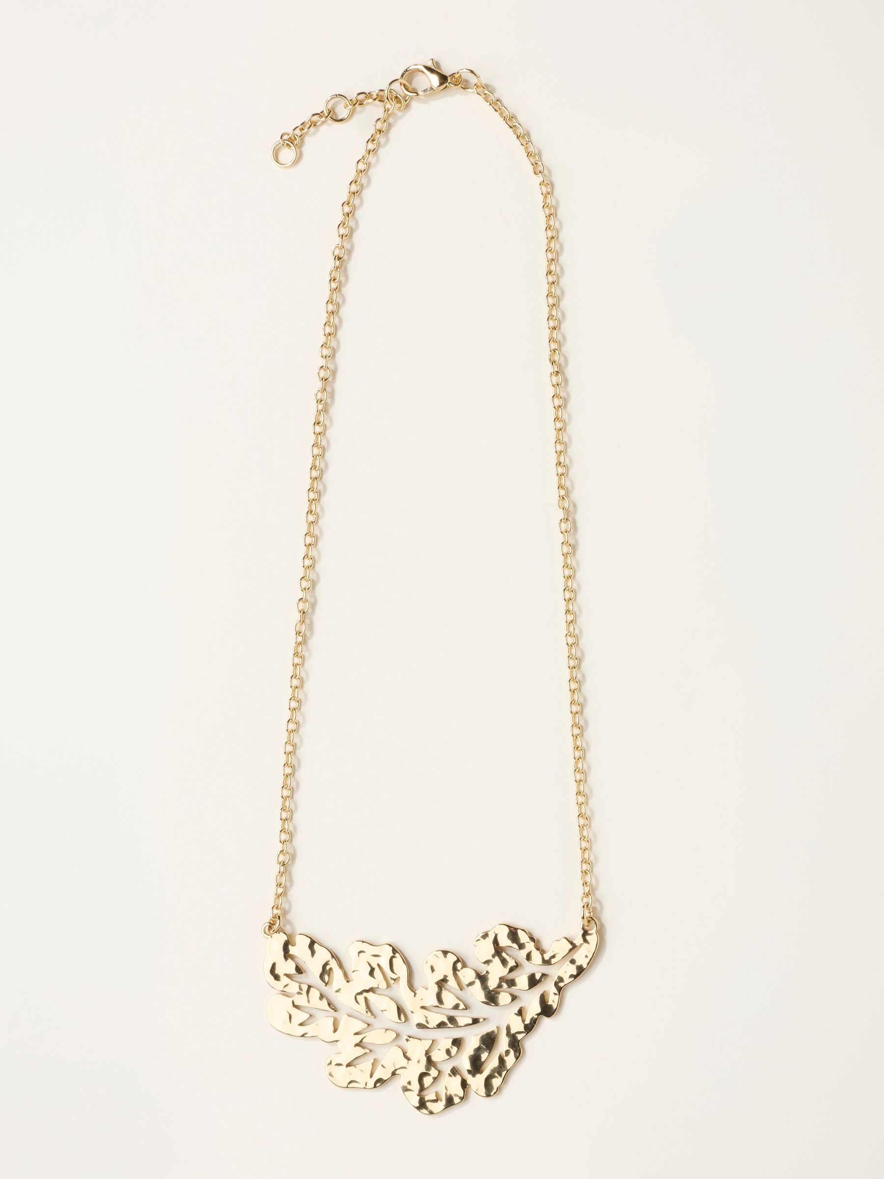 Gold Tone V and A Leaf Necklace - Image 1 of 2