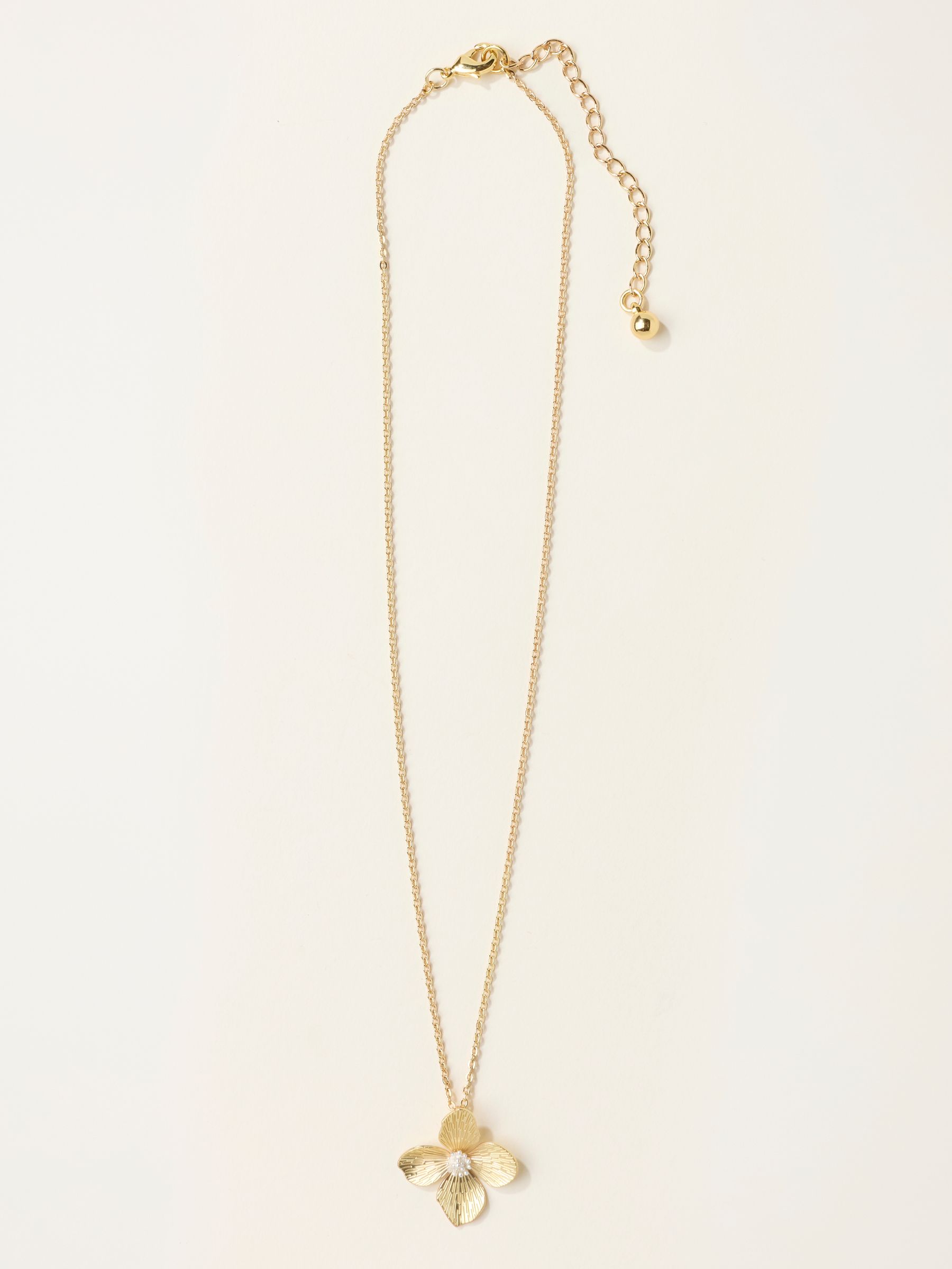 Gold Tone V and A Flower Necklace - Image 3 of 4