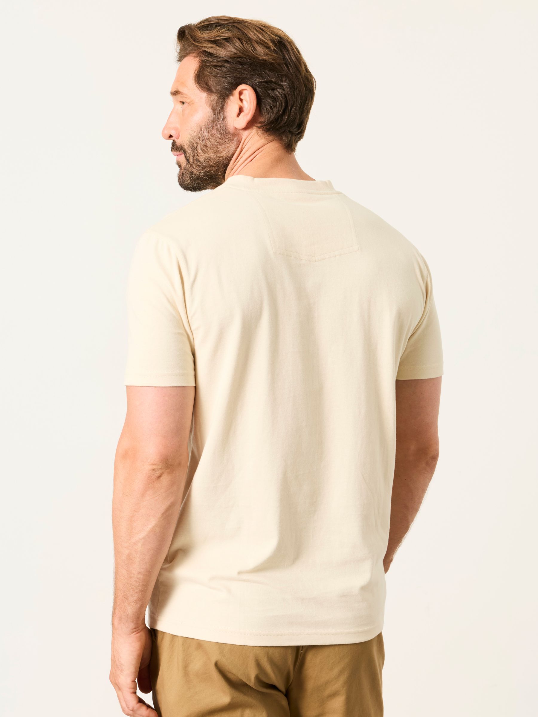 2 Pack Khaki/Natural Short Sleeve Henley Top - Image 5 of 8