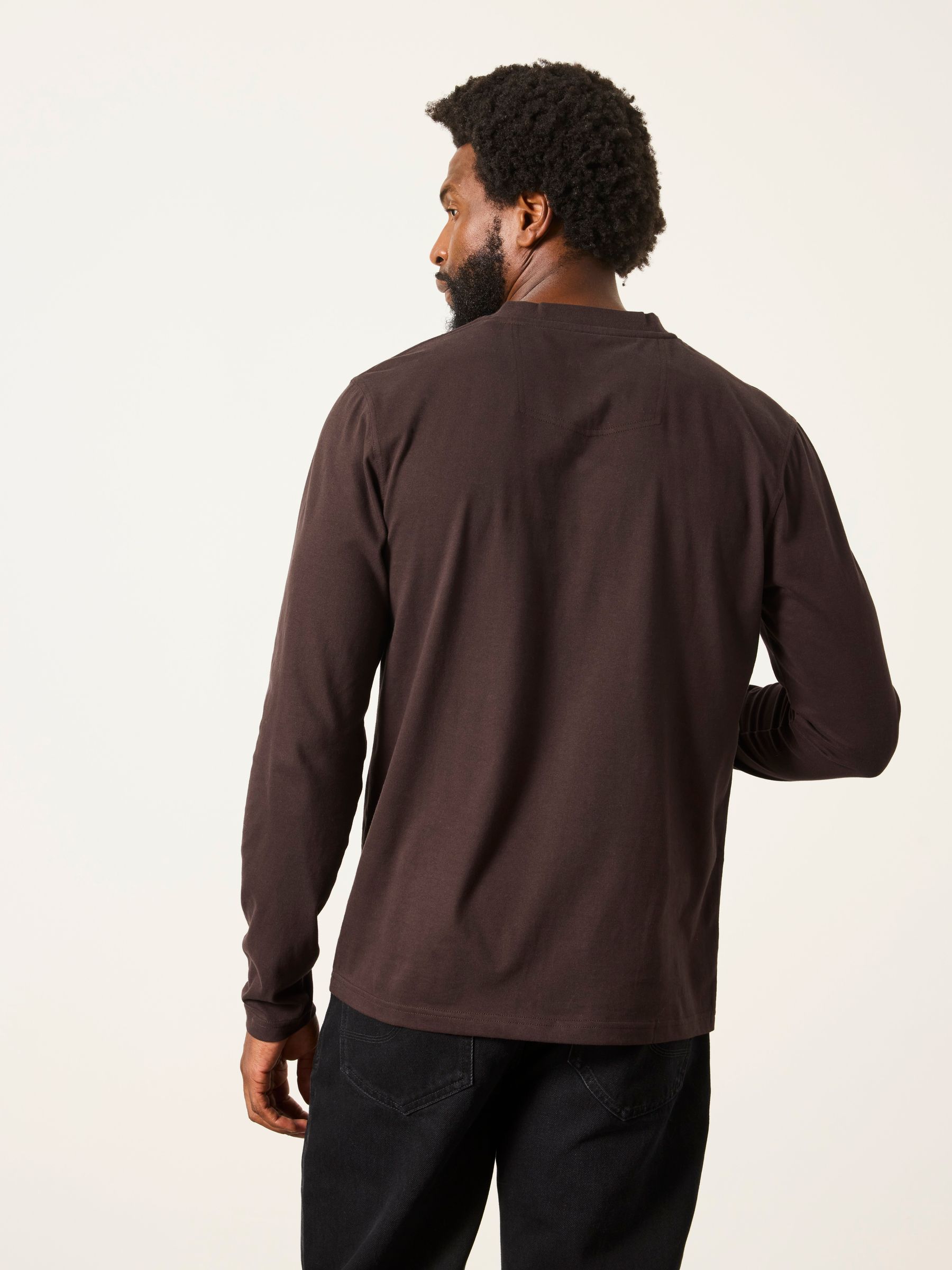 3 Pack Khaki/Natural/Brown Long Sleeve Henley T-Shirt - Image 2 of 7