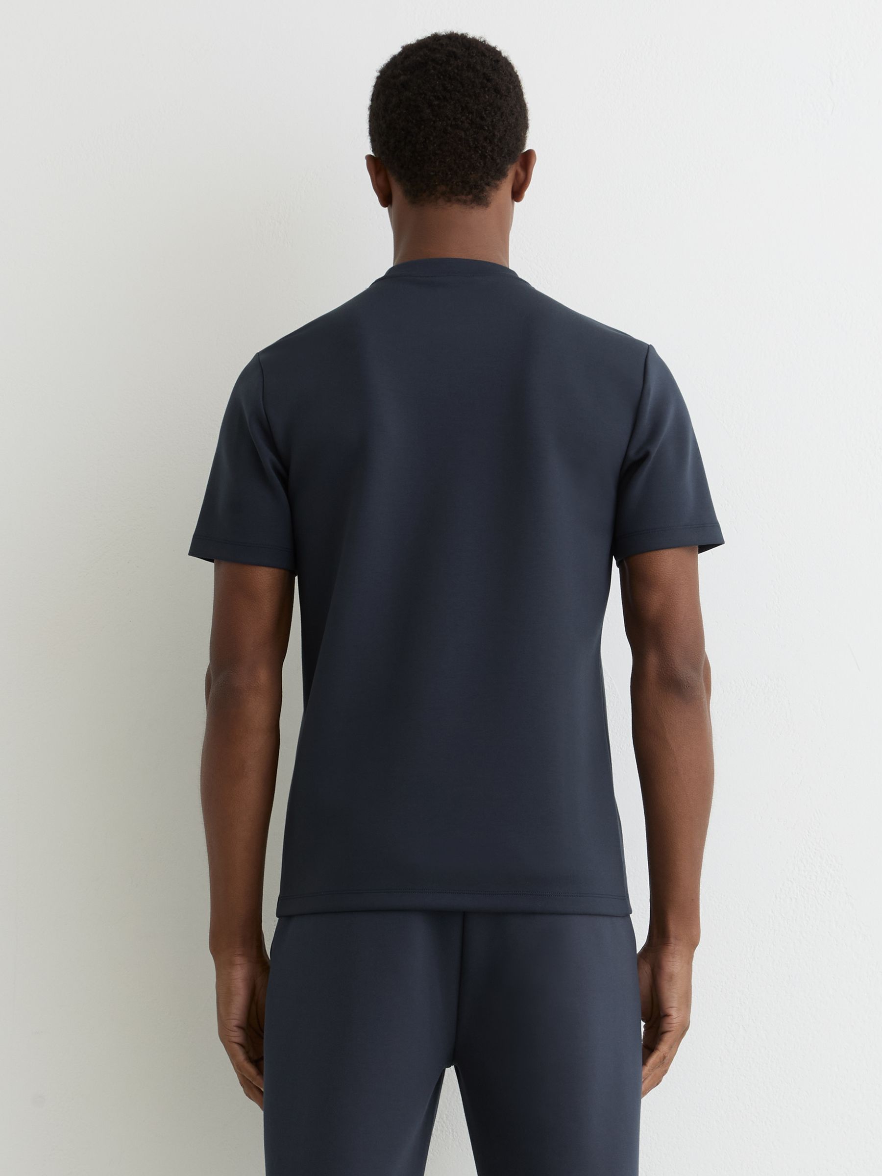 Premium Interlock Crew-Neck T-Shirt in Airforce Blue - Image 6 of 7